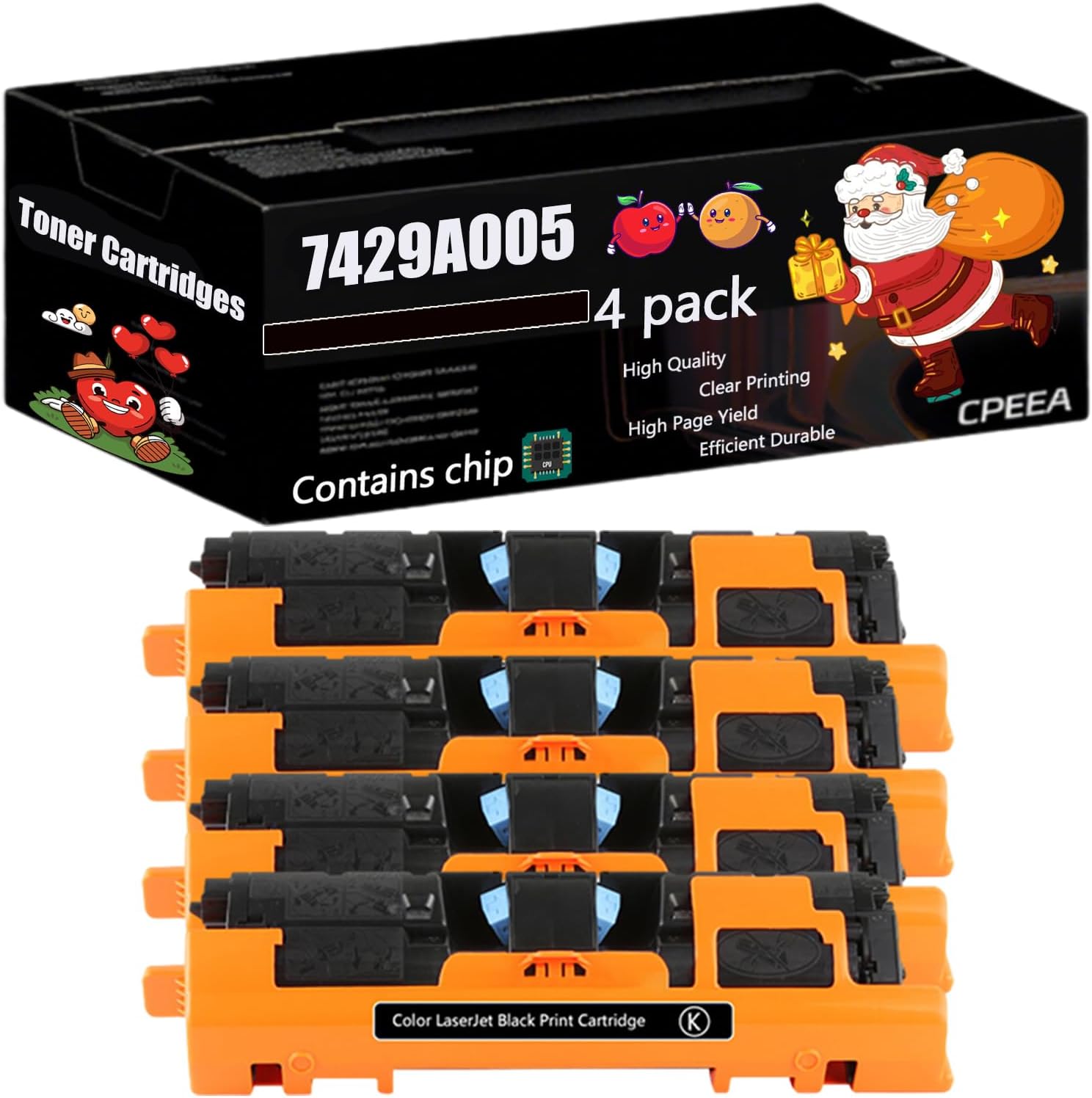 Compatible for Canon 7429A005 Toner Cartridges Work for Canon Color imageCLASS MF8180c MF8170c Printers, with Chip, High Yield 20000 Pages, Clear Printing (4 Pack Black)