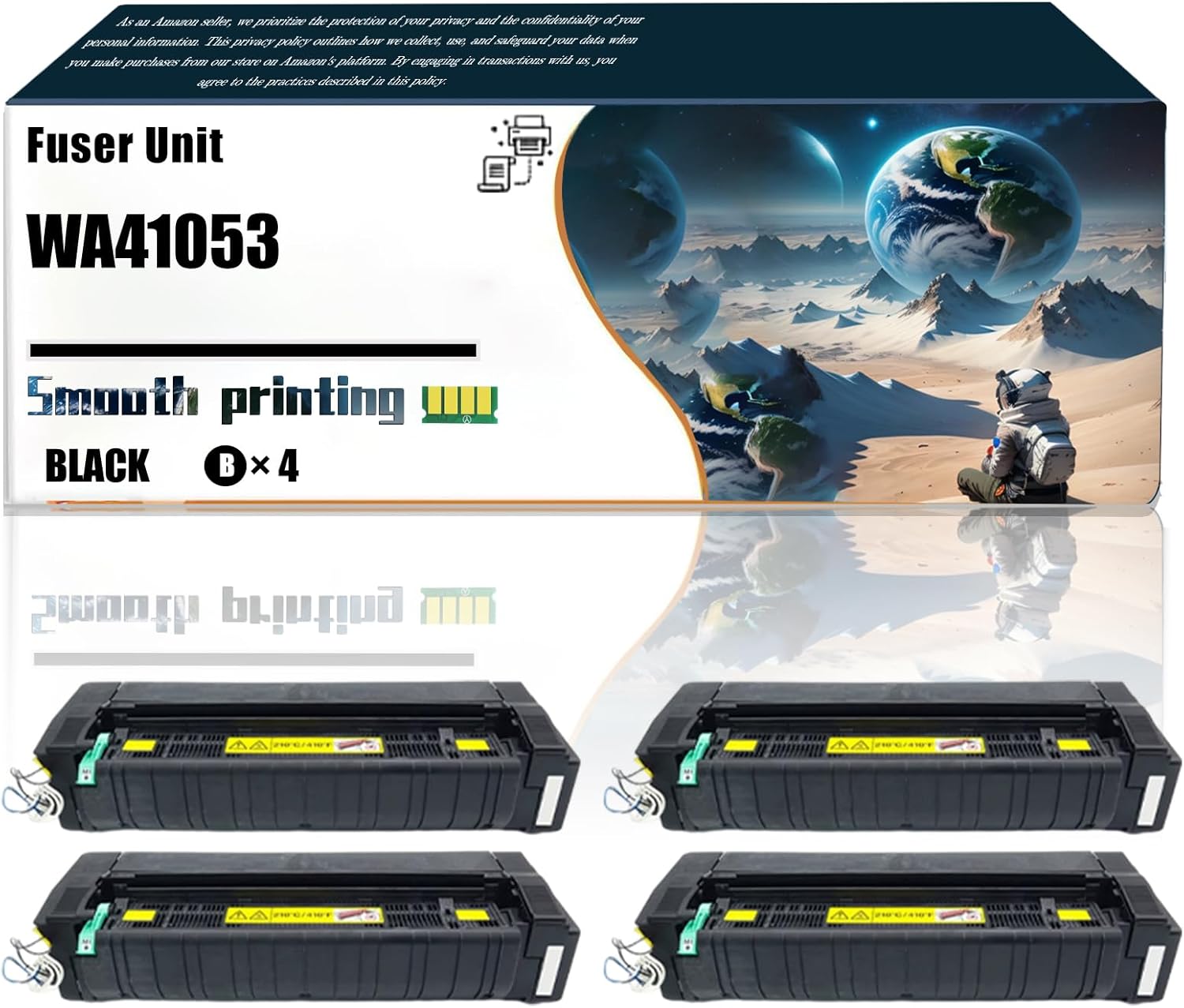 Replacement Parts Fuser Unit WA41053 Compatible with Fuji Xerox Apeos C7070 C6570 C5570 C4570 C3570 C3070 Printers, Contains Chip and Clear Printing (4 Pack Black)