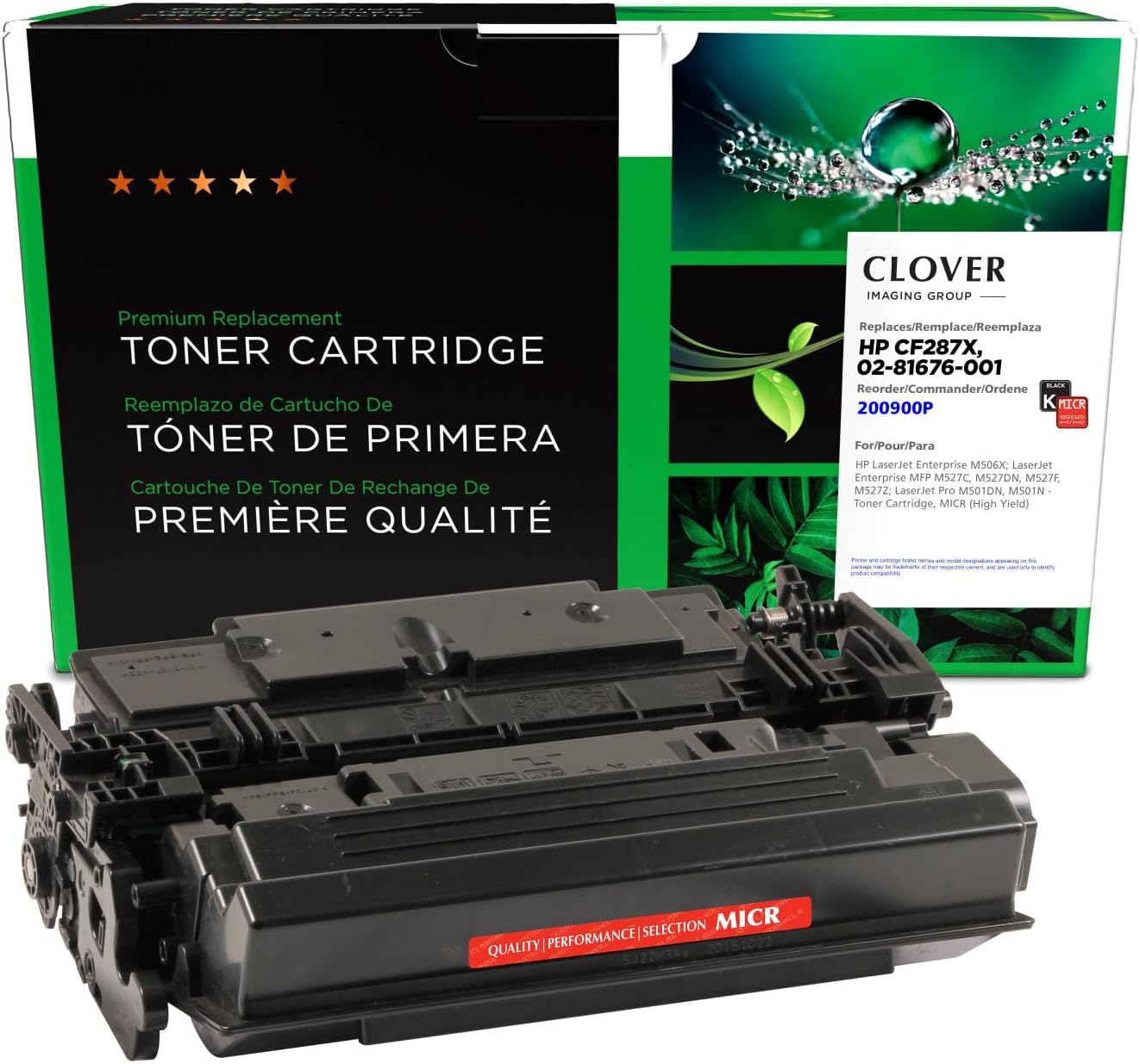 Clover Remanufactured High Yield MICR Toner Cartridge Replacement for HP CF287X, Troy 02-81676-001 | Black