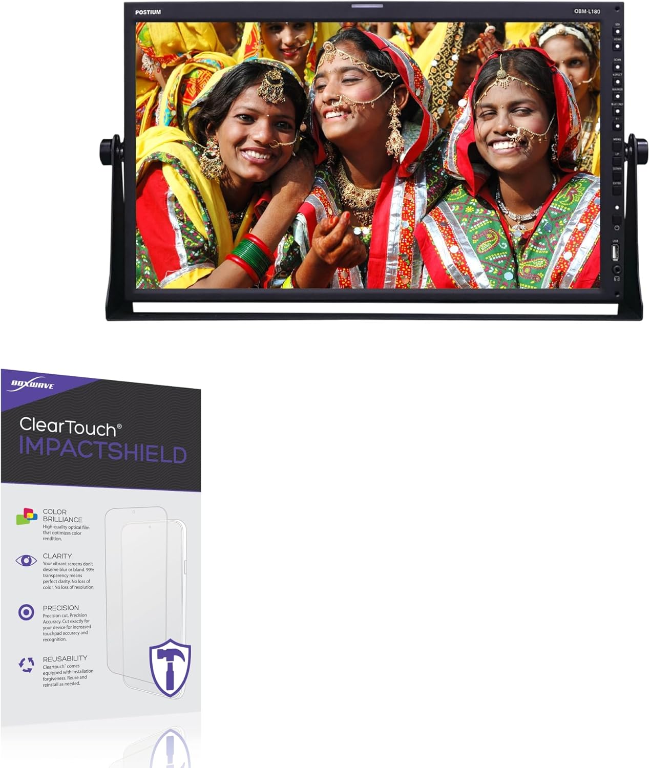 BoxWave Screen Protector Compatible With Postium OBM-L180 - ClearTouch ImpactShield (2-Pack), Impenetrable Screen Protector Flexible Film