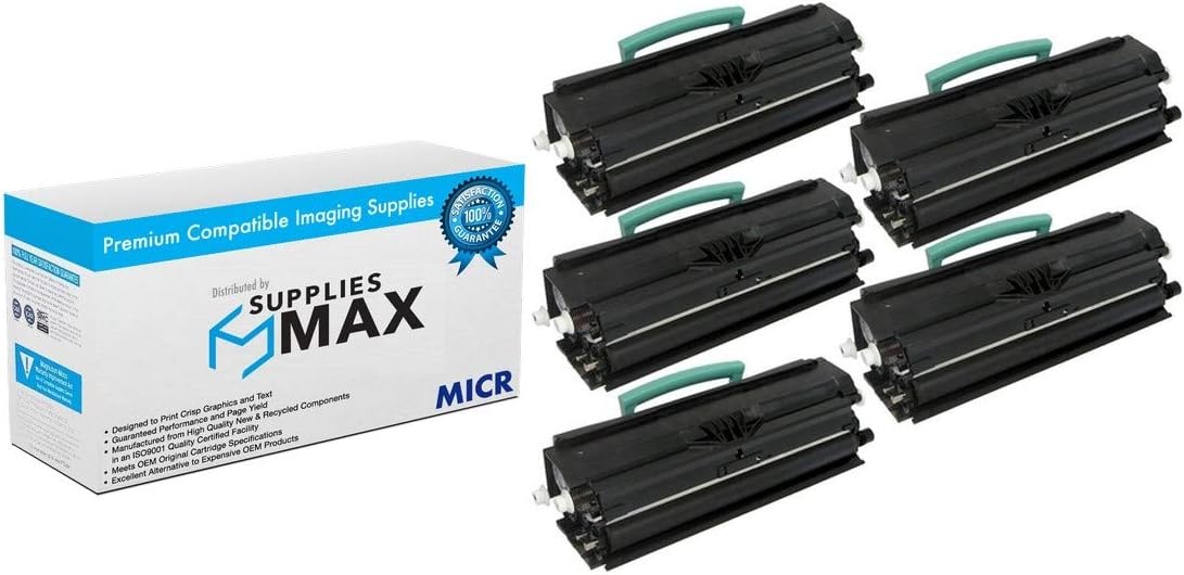 SuppliesMAX Compatible MICR Replacement for Toshiba e-Studio 270P/e-STUDIO 300P Toner Cartridge (5/PK-6000 Page Yield) (12A8555_5PK)