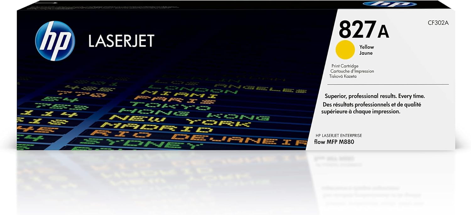 HP 827A Yellow Toner Cartridge | Works Color Laserjet Enterprise Flow MFP M880 Series | CF302A