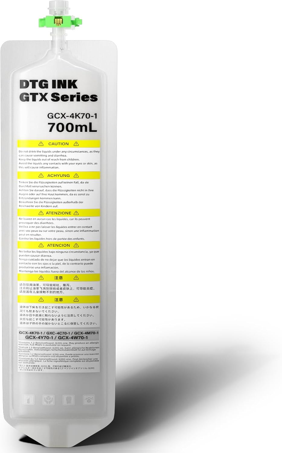 Spaceink DTG Textile Ink Bag White (with Chip) 700ML Direct to Garment Printing for Brother GTX GTX Pro GTX-422 GTX-423 GTX-425 Printer