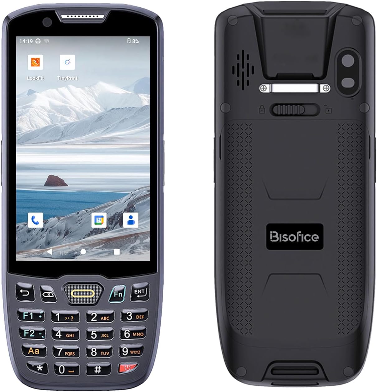 BISOFICE Android 13.0 2D Barcode Scanner PDA Handheld POS Terminal Data Collector Inventory Machine 4G WiFi BT Mobile Computer with 4 Inch Touchscreen 8MP Camera