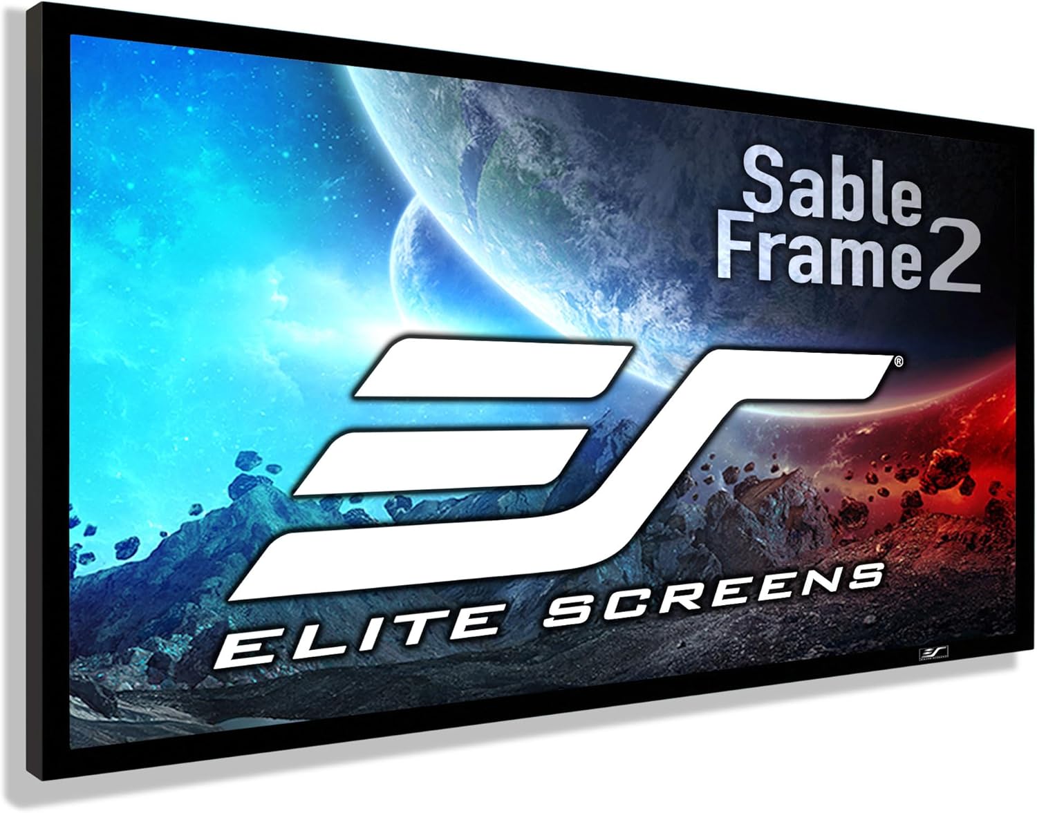 Elite Screens 200 inch Projector Screen 16:9, Wall Mounted Fixed Frame , 8K/4K UHD & Active 3D Ready, ISF-Certified Material for Home Theater, Office & Indoor Presentations, Sable Frame 2, ER200WH2