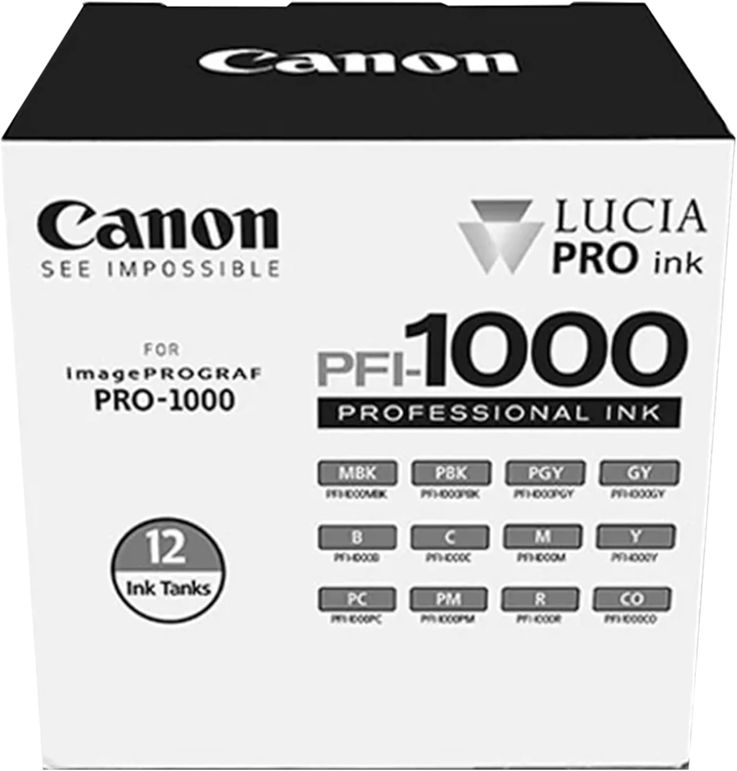 Canon PFI-1000 Genuine Twelve Ink Pack, Compatible with Compatible with ImagePROGRAF PRO-1000 Printers