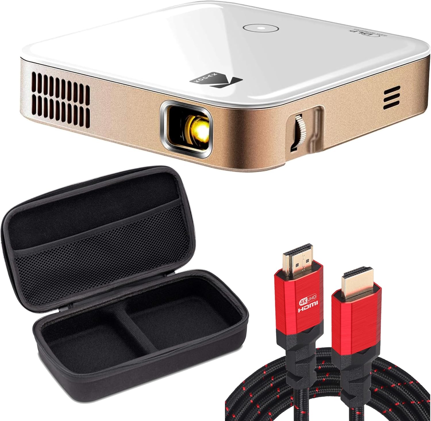 KODAK Luma 350 Portable Smart Projector w/ Luma App | Ultra HD Video Projector with Carrying Travel Case & 6FT HDMI Cable - w/ Streaming Apps, Wi-Fi, Mirroring, Remote Control & Crystal-Clear Imaging