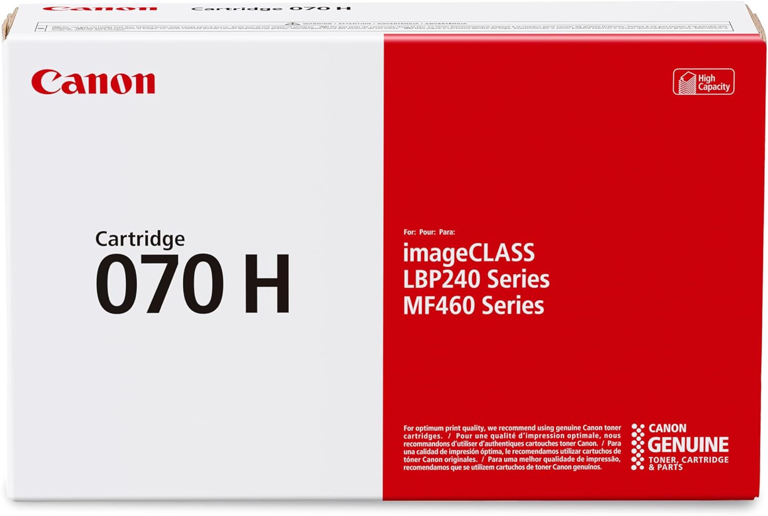 Canon Genuine 070 Black Toner Cartridge High Capacity Compatible with MF465dw, MF462dw, LBP247dw, LBP246dw