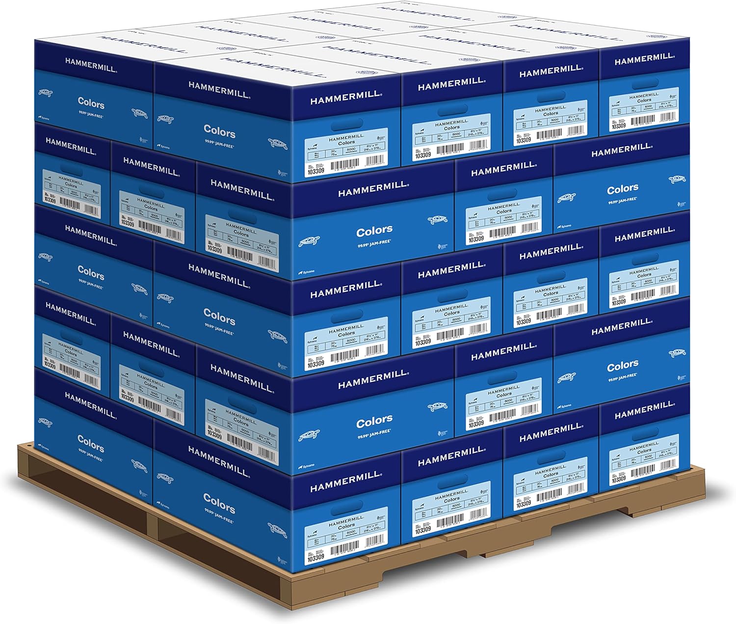 Hammermill Colored Paper, 20 lb Blue Printer Paper, 8.5 x 11-1 Pallet, 40 Cases (200,000 Sheets) - Made in the USA, Pastel Paper, 103309P