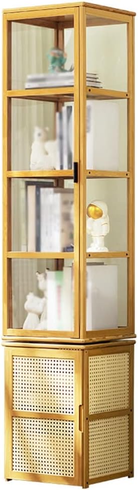 Wooden Rotating Bookshelf, 6Tiers 360° Rotating Floor Standing Display Bookcase, Multi-Functional Bookshelf Organizer,Display Storage Rack for Home Study Living Room Office Bookstore (Color : Origina