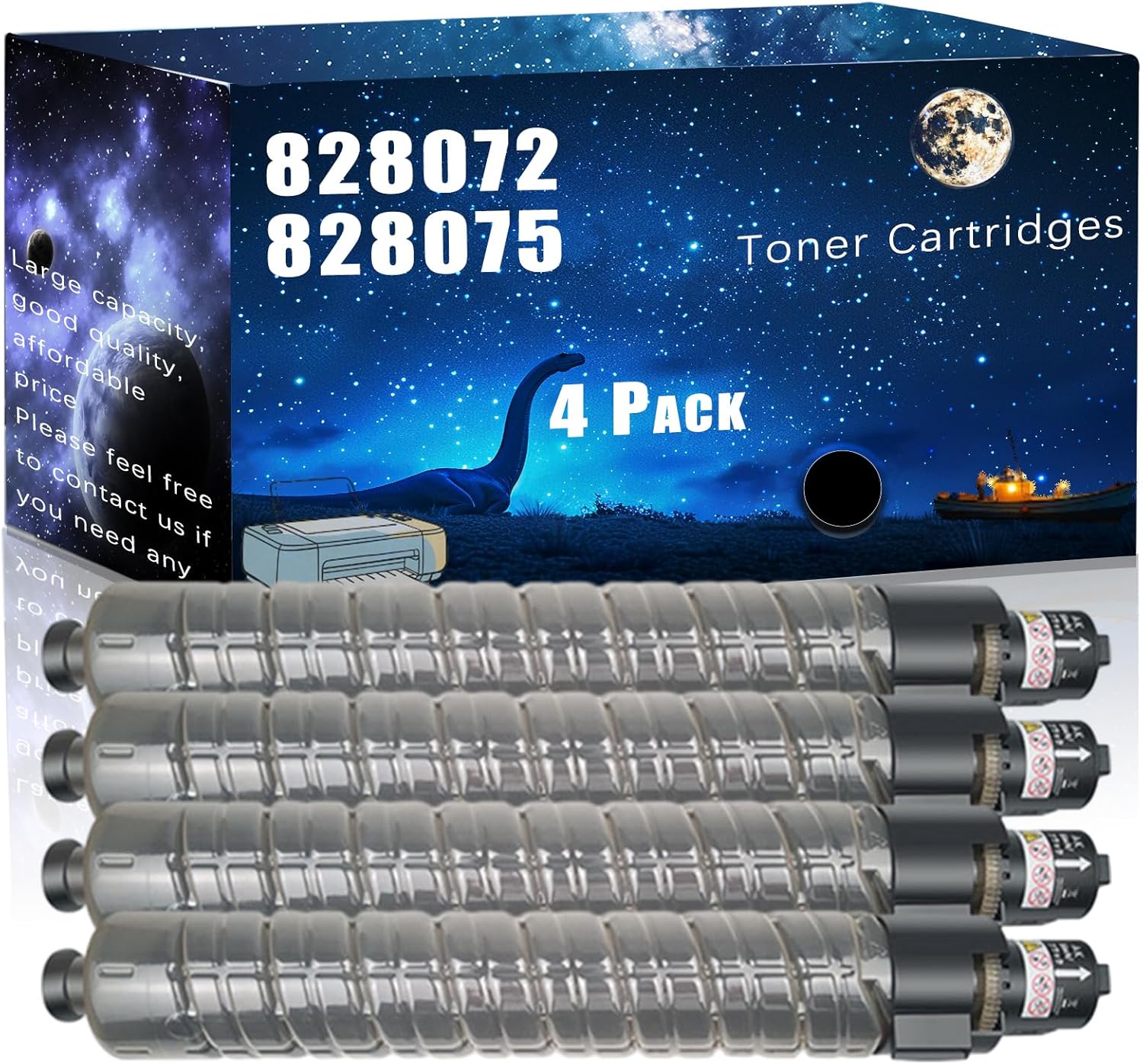 MUCQL 828072 828075 828074 828073 Compatible Toner Cartridges Replacement for Ricoh High Yield Compatible Pro C720 C720S C900 C900S Printers, Meet Printing Needs (4 Pack Black)