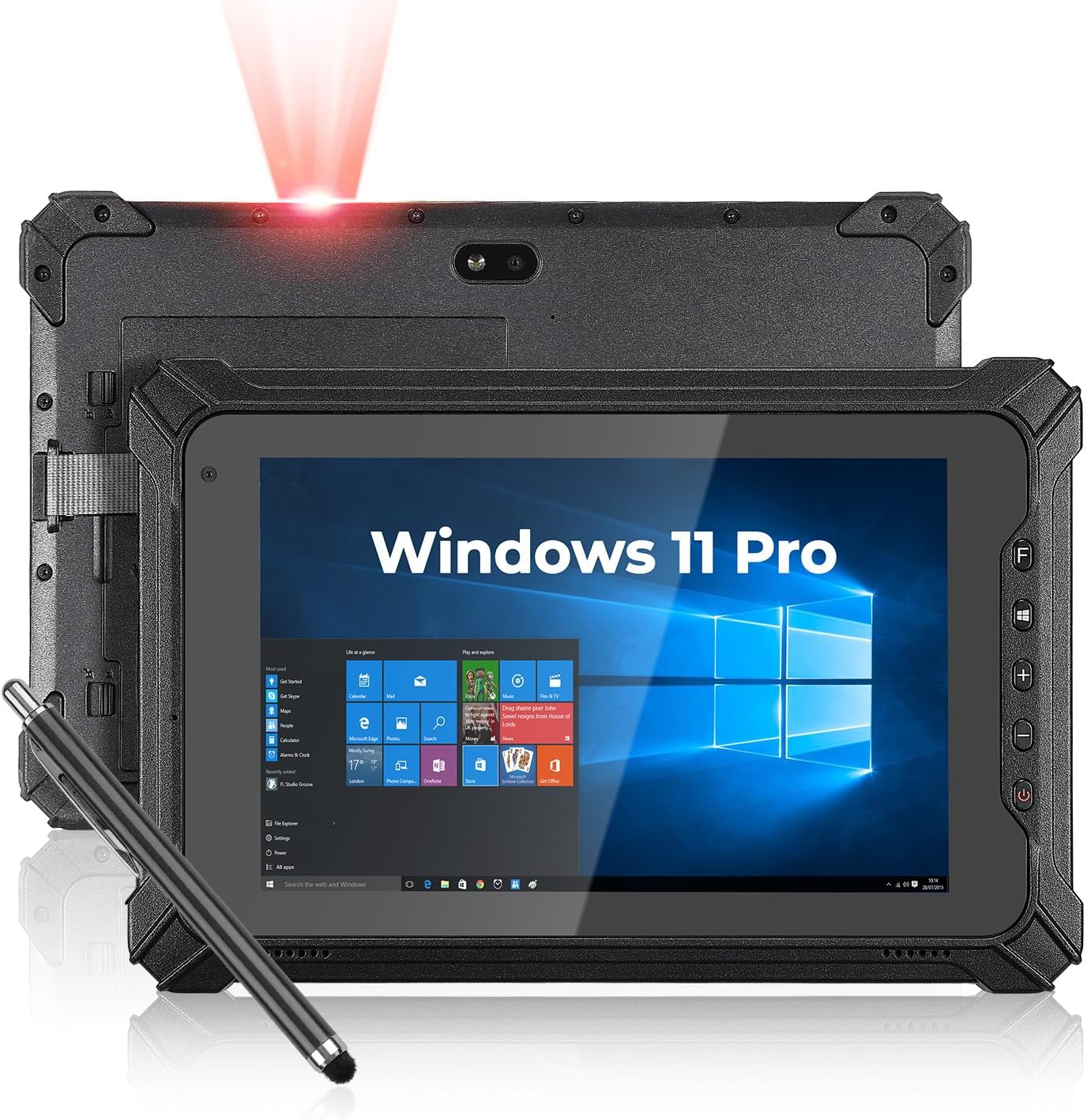 MUNBYN Rugged Windows Tablet with Barcode Scanner IRT06, 8