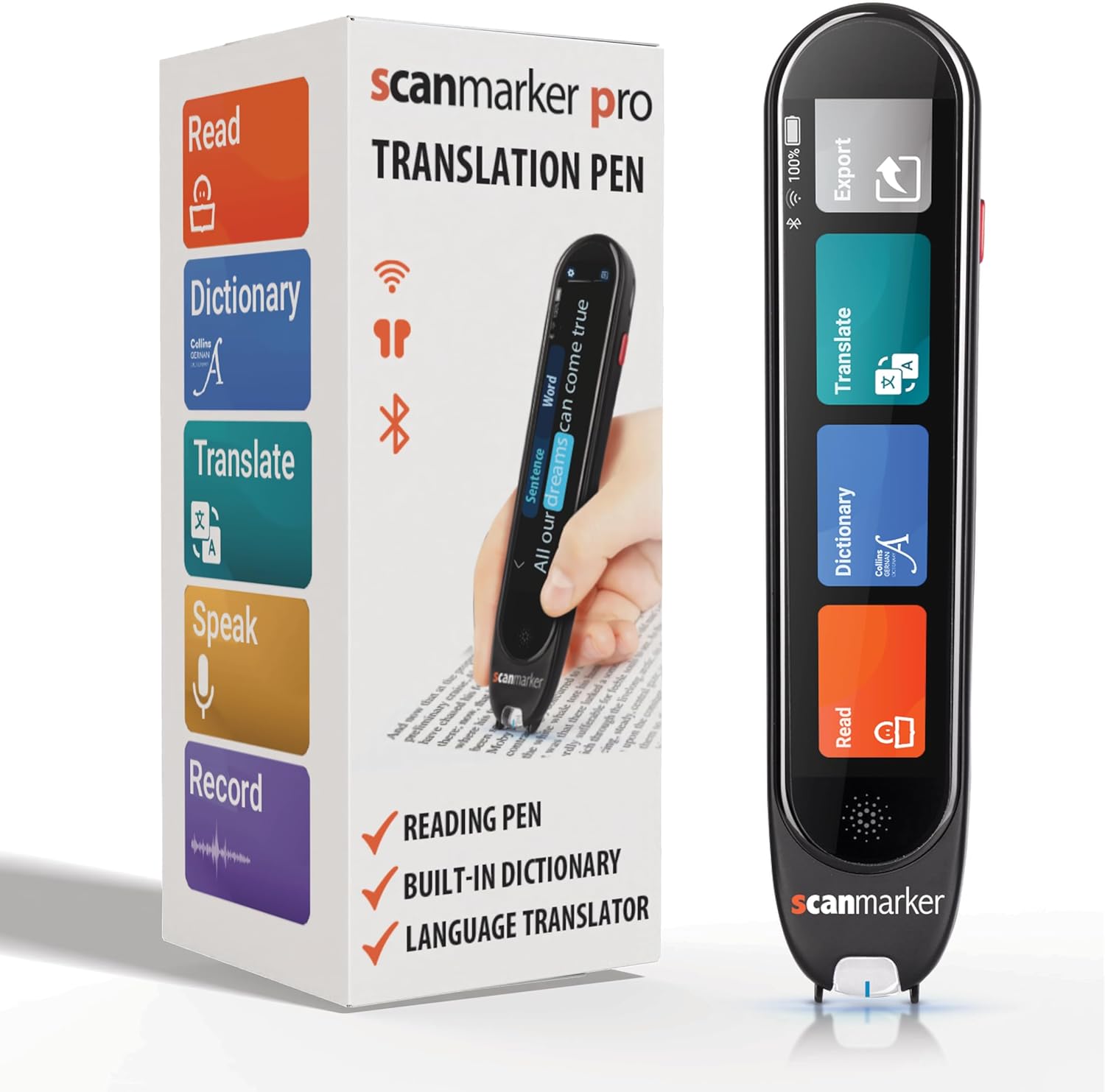 Scanmarker Pro | Translation Pen & Reading Pen for Kids & Adults | Assistive Tool & Language Translator Device for Dyslexia, Reading Support & Language Learners | Translator Pen for 100 Languages