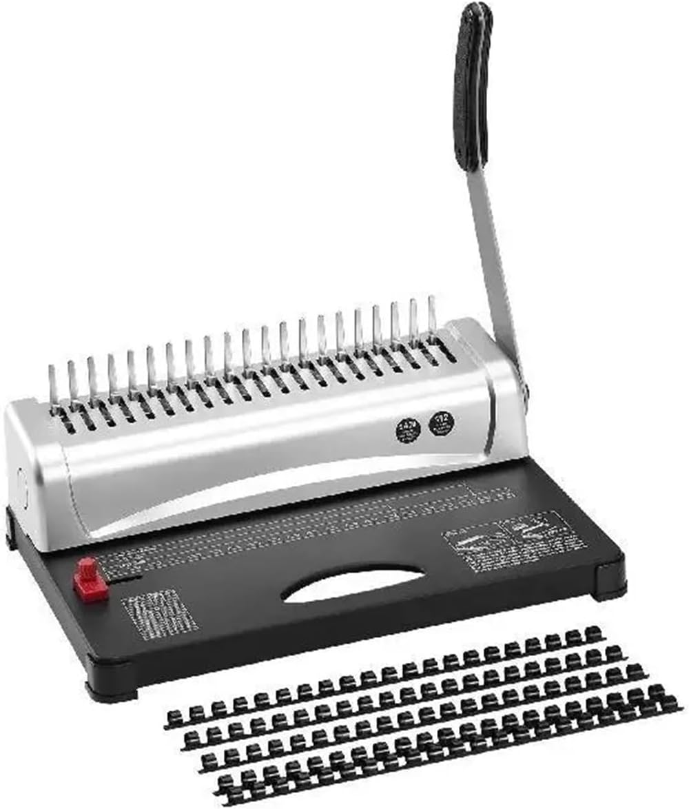 Binding Machines, Binding Machine Comb Binding Machine 21Holes Binding 450 Sheets Book Binder Machine with 100 PCS 3/8'' Comb Spines
