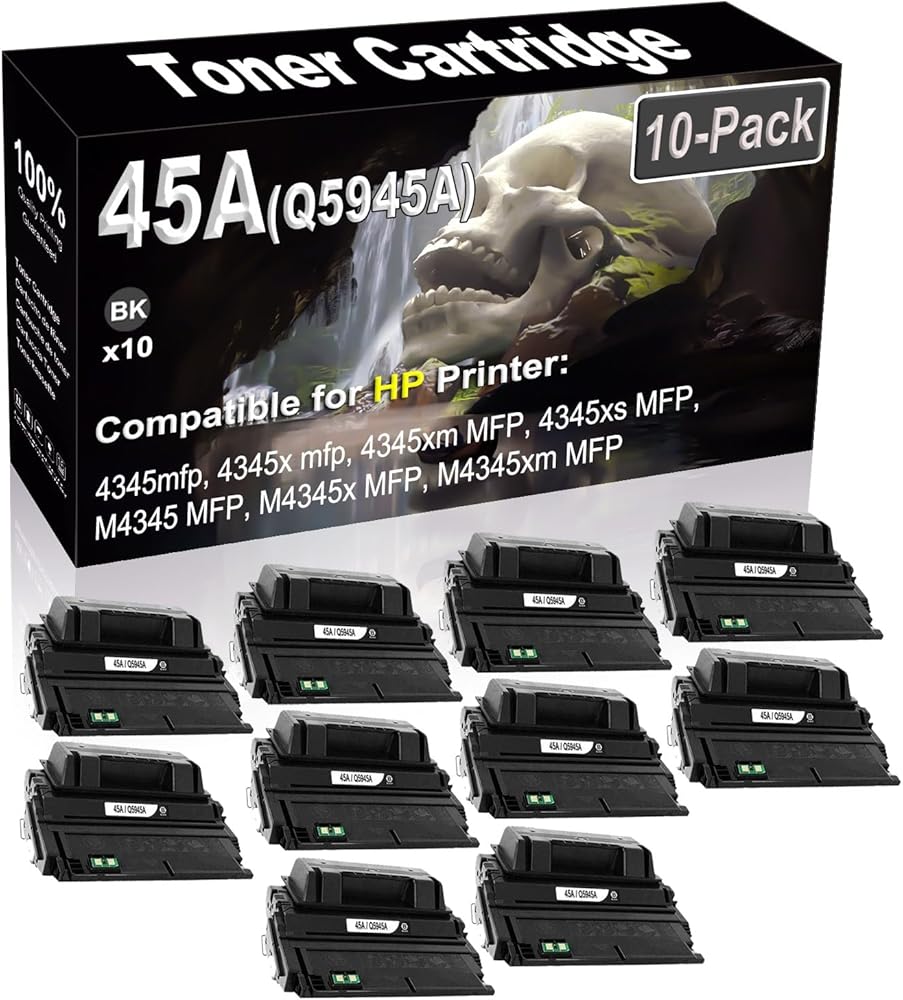 SINIYA 10-Pack (Black) Compatible High Yield 45A Q5945A Laser Printer Toner Cartridge use for 4345mfp 4345x MFP 4345xm MFP 4345xs MFP Printer