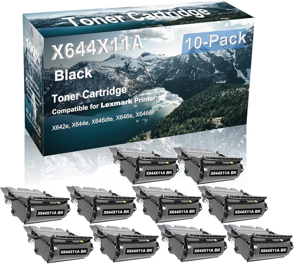 Credibility Store 10-Pack Compatible High Yield X642e X644e X646dte X646e X646ef Printer Cartridge Replacement for X644X11A | X644X21A Toner Cartridge (Black)