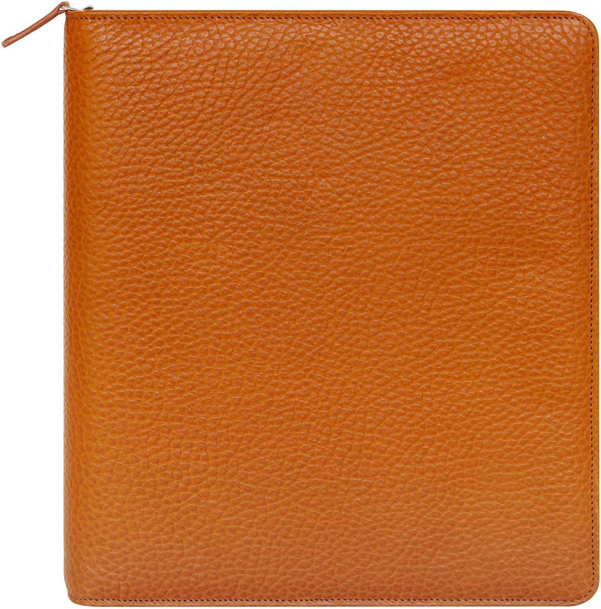 FranklinCovey - Alex Ring-Bound Binder for FranklinCovey Planners | Leather with Zipper Closure (Monarch, Saddle)