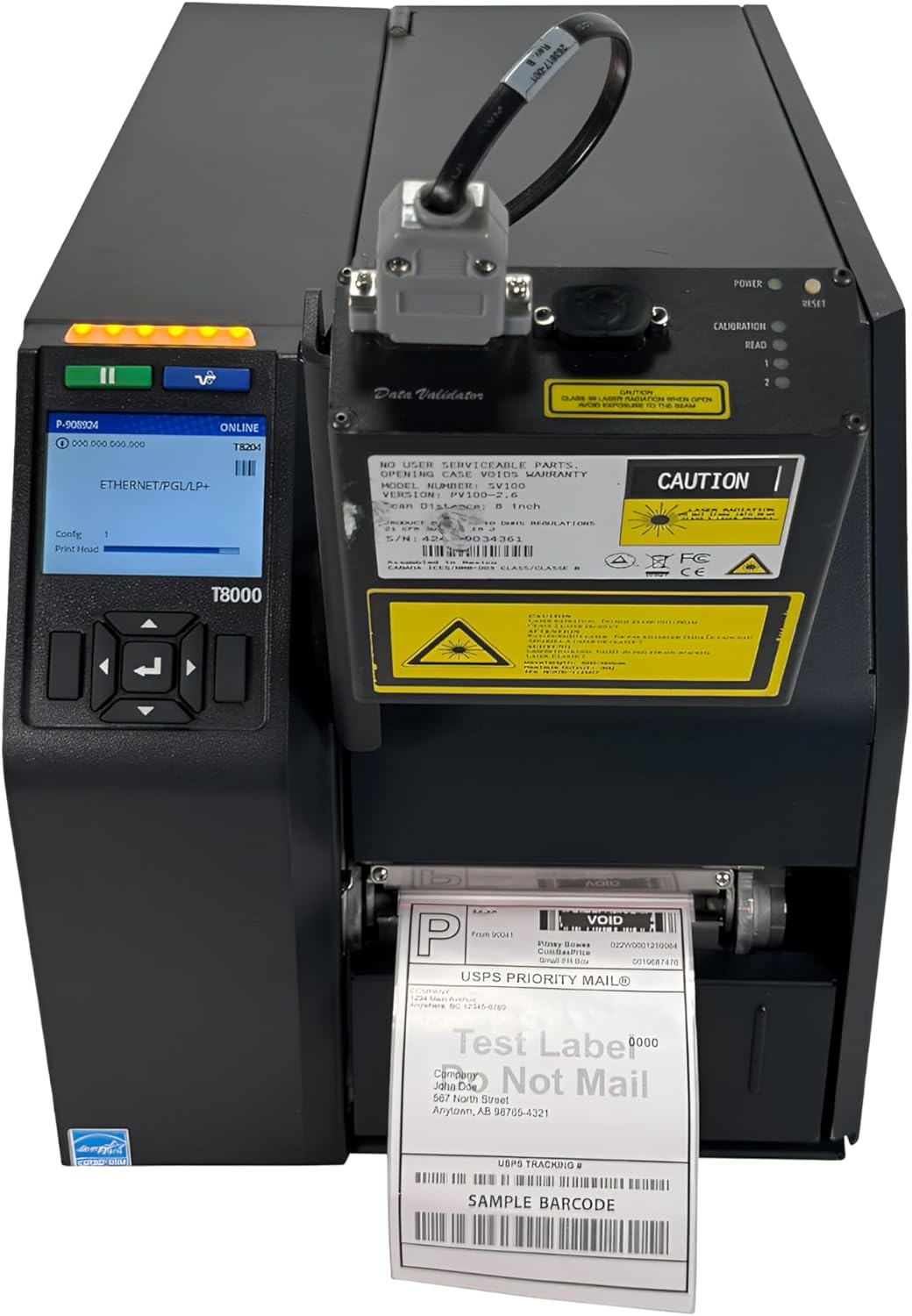 Printronix T8000 Thermal Transfer Label Printer T8204 with Validator SV100 LAN USB (Renewed)