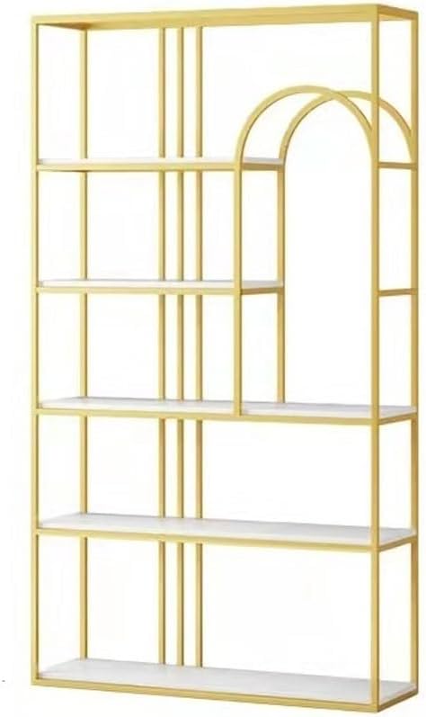 SONGCHAO Book Shelf Nordic Partition Rack Living Room Floor-to-Ceiling Bookshelf Office Porch Metal Shelf Multi-Layer Decorative Rack Cube Storage Organizer (Color : A, Size : 100 * 30 * 180cm)
