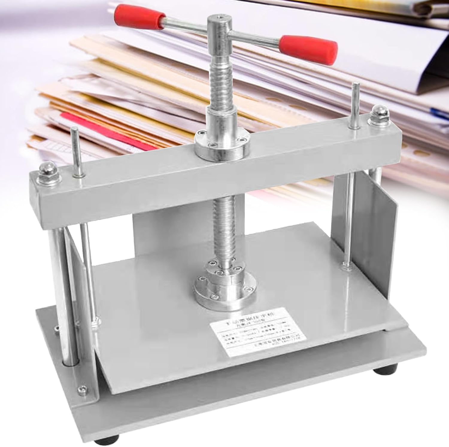 Manual A4 Press Flattening Machine, 1500 Kg High Pressure Paper Press, Bookbinding Press for Book, for HR and Finance Office