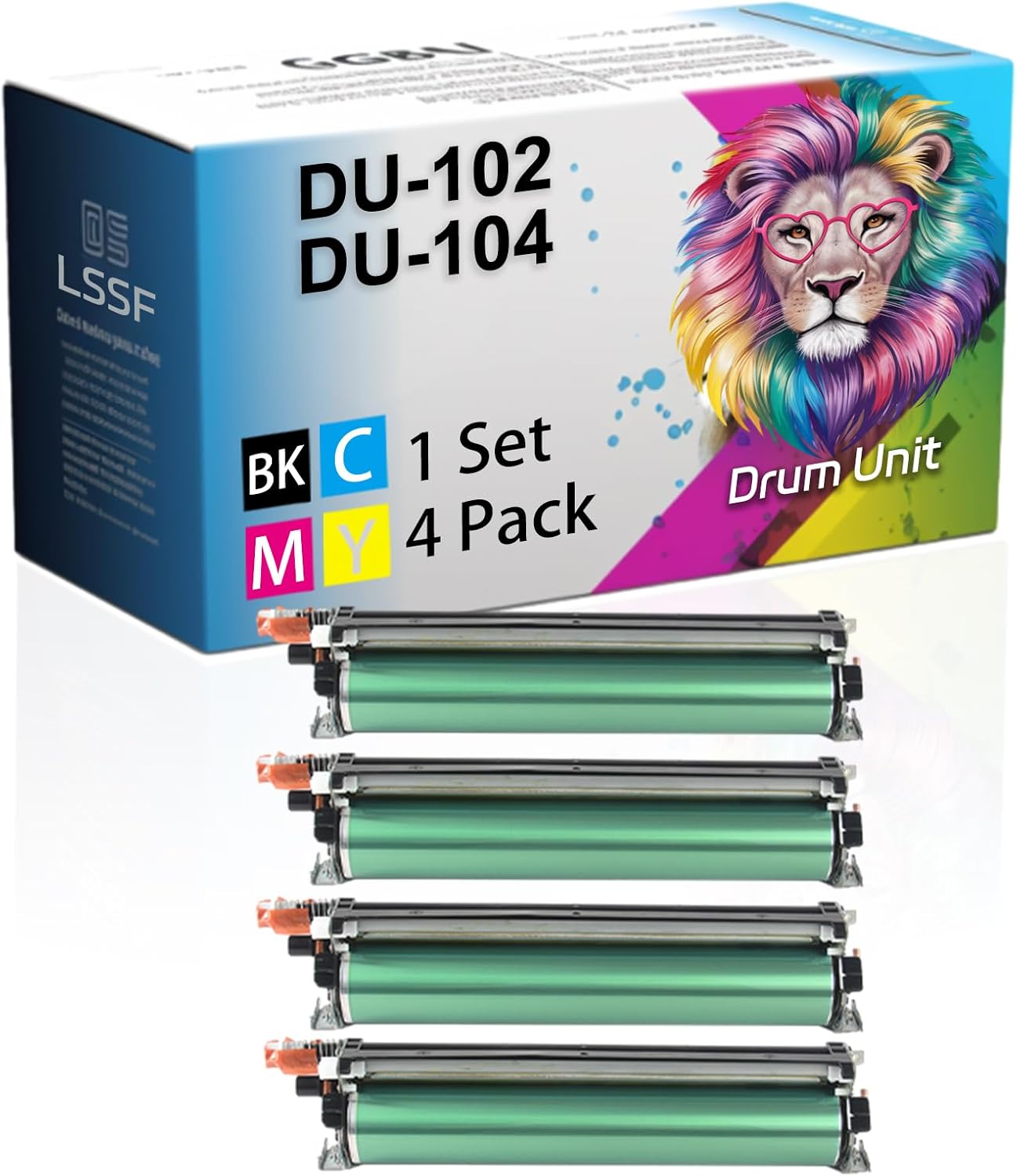LSSF Compatible for Konica Minolta Bizhub C8000 7000 6000 6500 5500 Printer, DU-102 DU-104 Drum Unit, Ultra-High Print Page Count with Chip 100000 Pages (Multicolour)