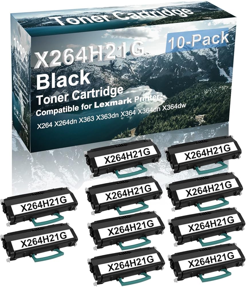Credibility Store 10-Pack Compatible High Capacity X264H21G Printer Cartridge use for X363dn X364 X364dn Printer (Black)