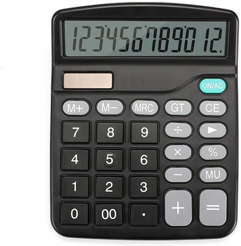 Calculator 12 Digit Solar Powered Portable Small Calculator with Large Computer Screen Dedicated to Finance and Office