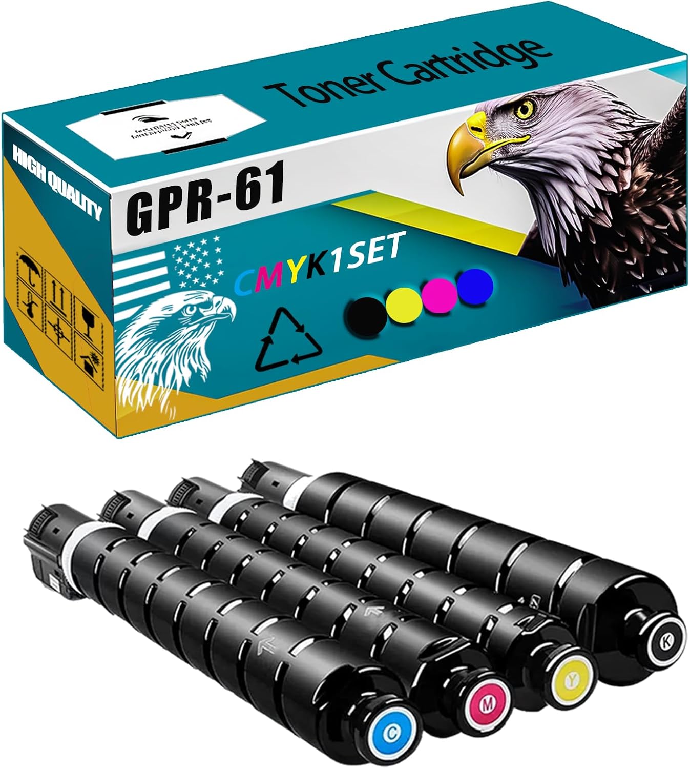 GPR-61 Toner Cartridge High Production Compatible for Canon IR-ADV DX C5870 C5860 C5850 C5840 Printers, Replacement (Multicolor)