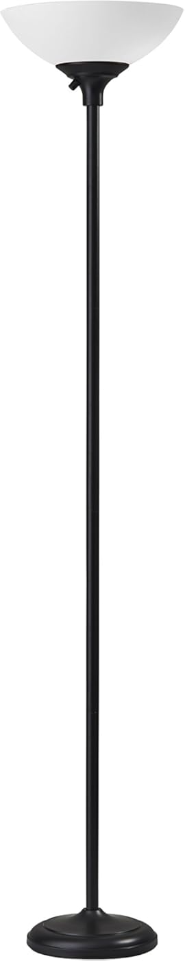Adesso 7506-01 Glenn 300W Torchiere, 71 in, 2 x 150 W Incandescent/equiv. LED, Black, 1 Floor Lamp