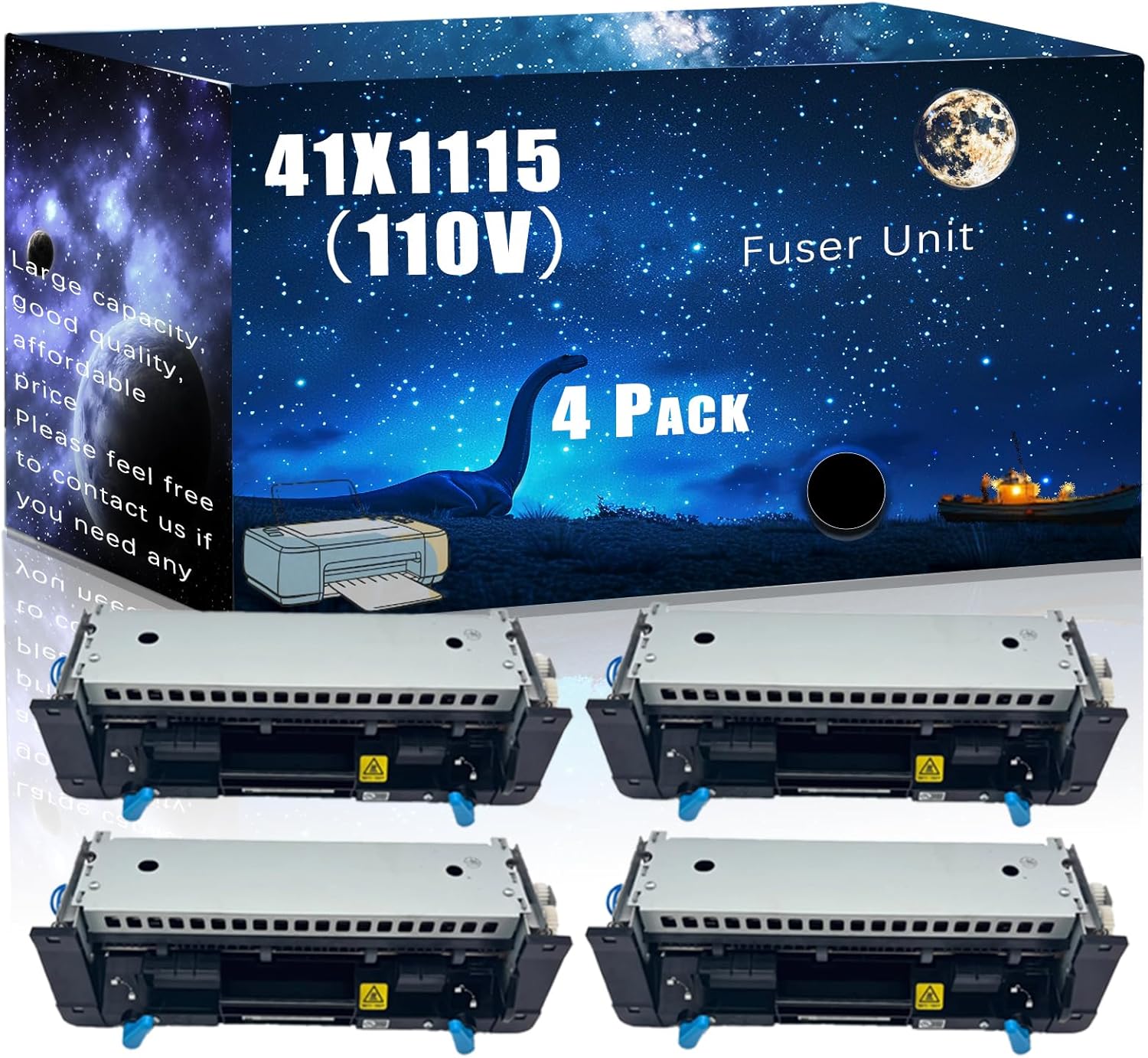 41X1115（110V） Compatible Fuser Unit Replacement for Lexmark High Yield Compatible B2865dw M5255 M5270 MS821dn MS821n MS822de MS823dn Printers, Meet Printing Needs (4 Pack Black)