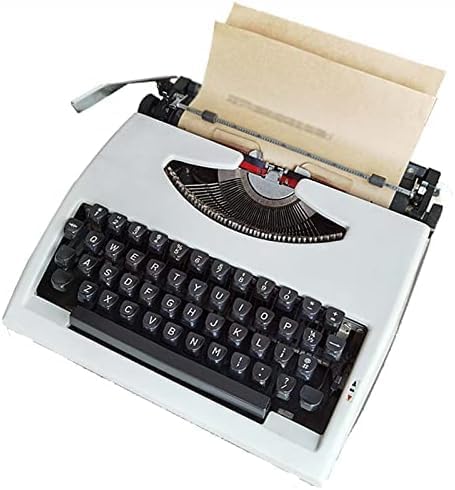 Vintage Portable Manual Typewriter with Carry Case - Retro Mechanical Writing Machine for Clear Handwriting, Letters & Creative Writing | Includes Ink Ribbon (White)