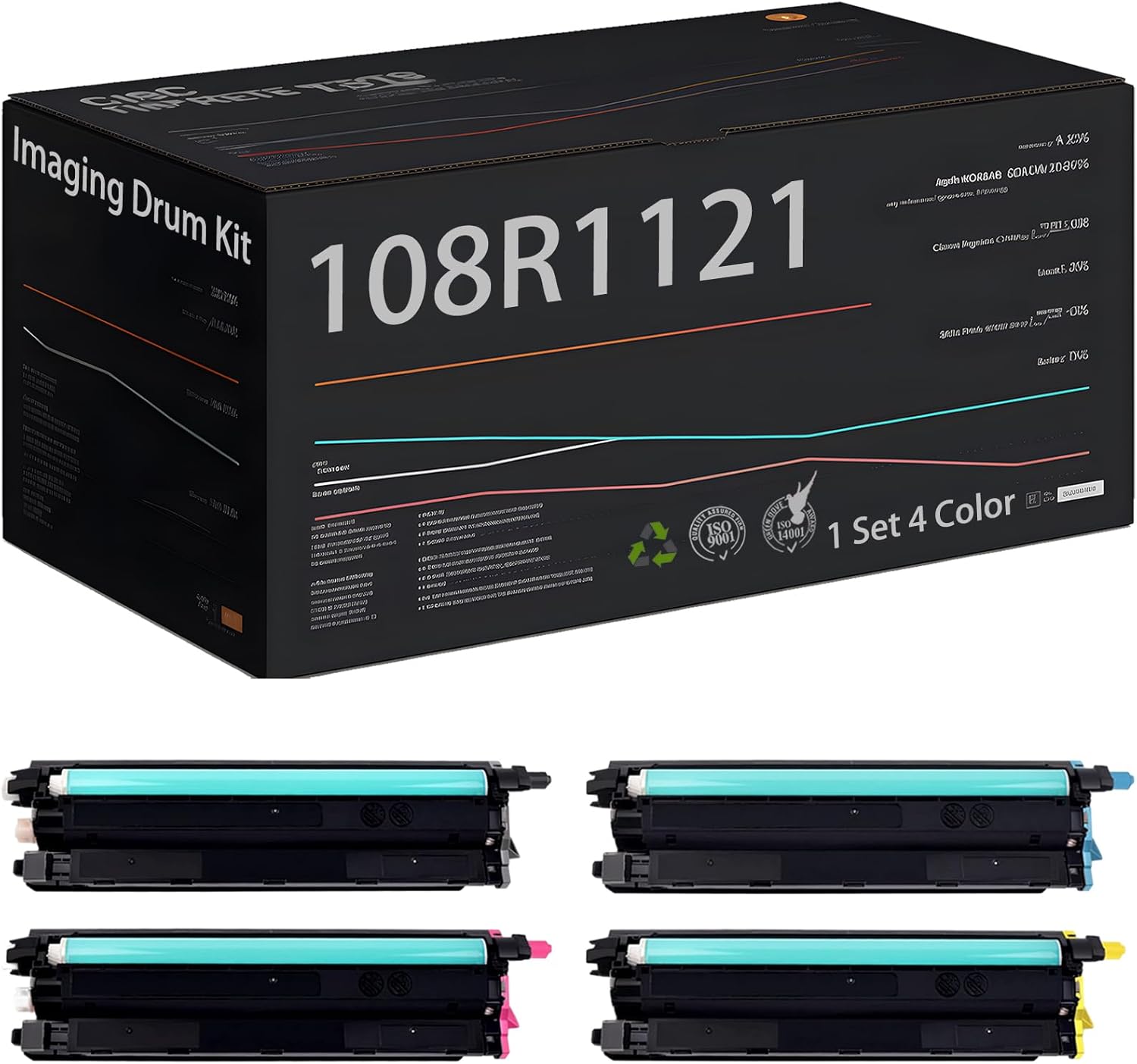 Imaging Drum Kit Compatible with Xerox Phaser 6600DN Phaser 6600N VersaLink C400DN C400N C405DN 6605DN 6605N 6655, 108R1121 108R01121 Photoconductor High Yield 61000 Pages (1 Set 4 Color)