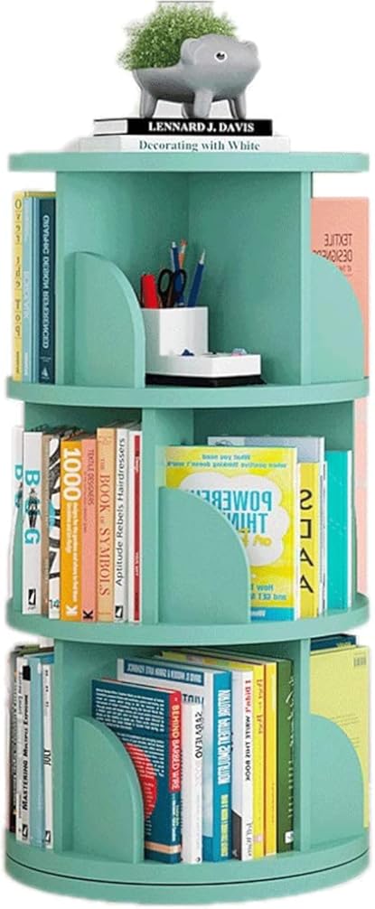 PAASHE 360° Rotation Bookshelf Student Study Bedroom Bookcase Children Storage Painting Bookshelves Multi-Layer Rack Bookcase