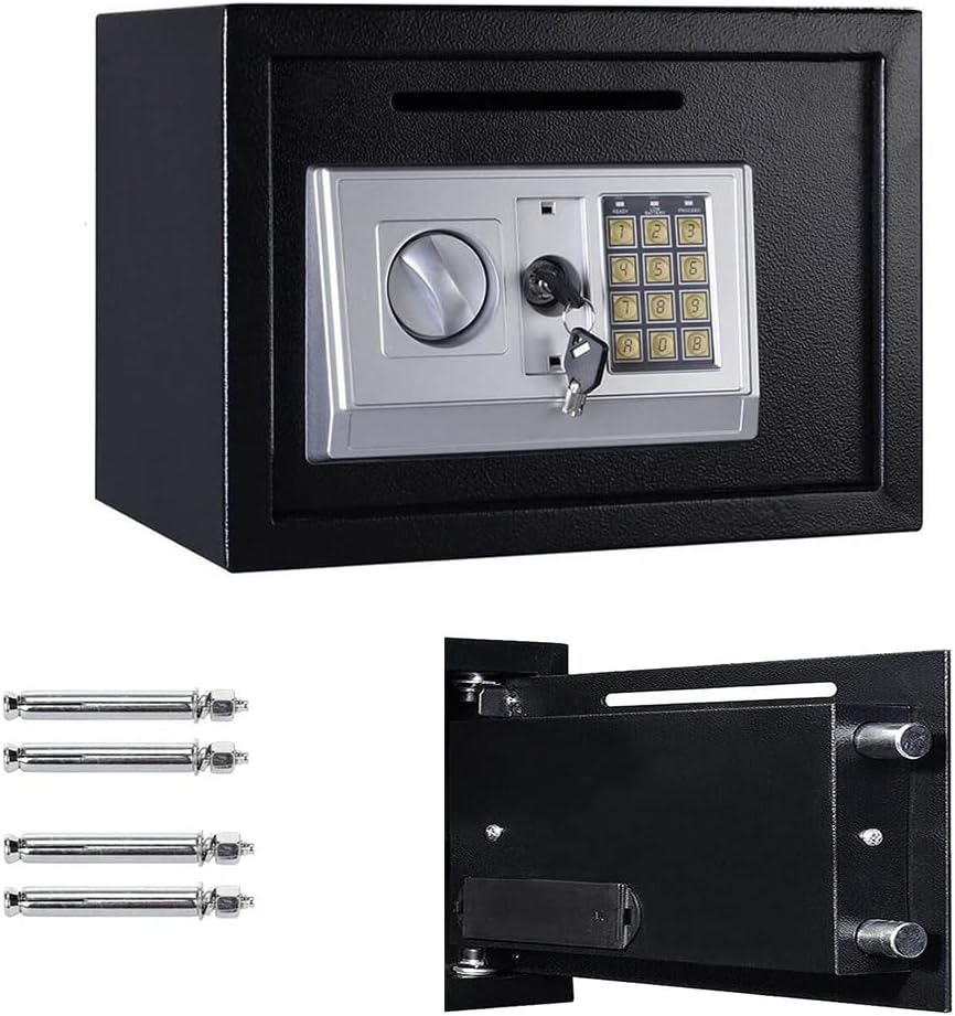 Lapacity Electronic,Fireproof Safety Box for Key Safe Wall Mounted,Security Steel Money Cash Home Office