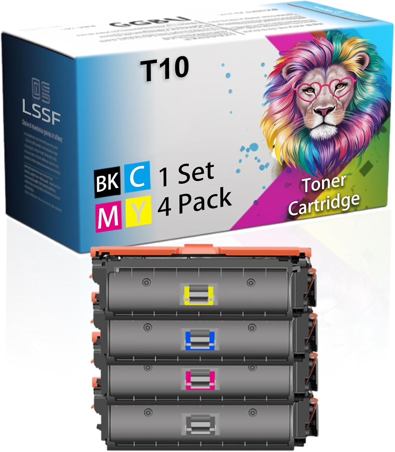 Compatible for Canon ImageCLASS X LBP1538C MF1538C Printers, T10 4566C001 4565C001 4564C001 4563C001 Toner Cartridge, Ultra-High Print Page Count with Chip 6000 Pages (Multicolor)