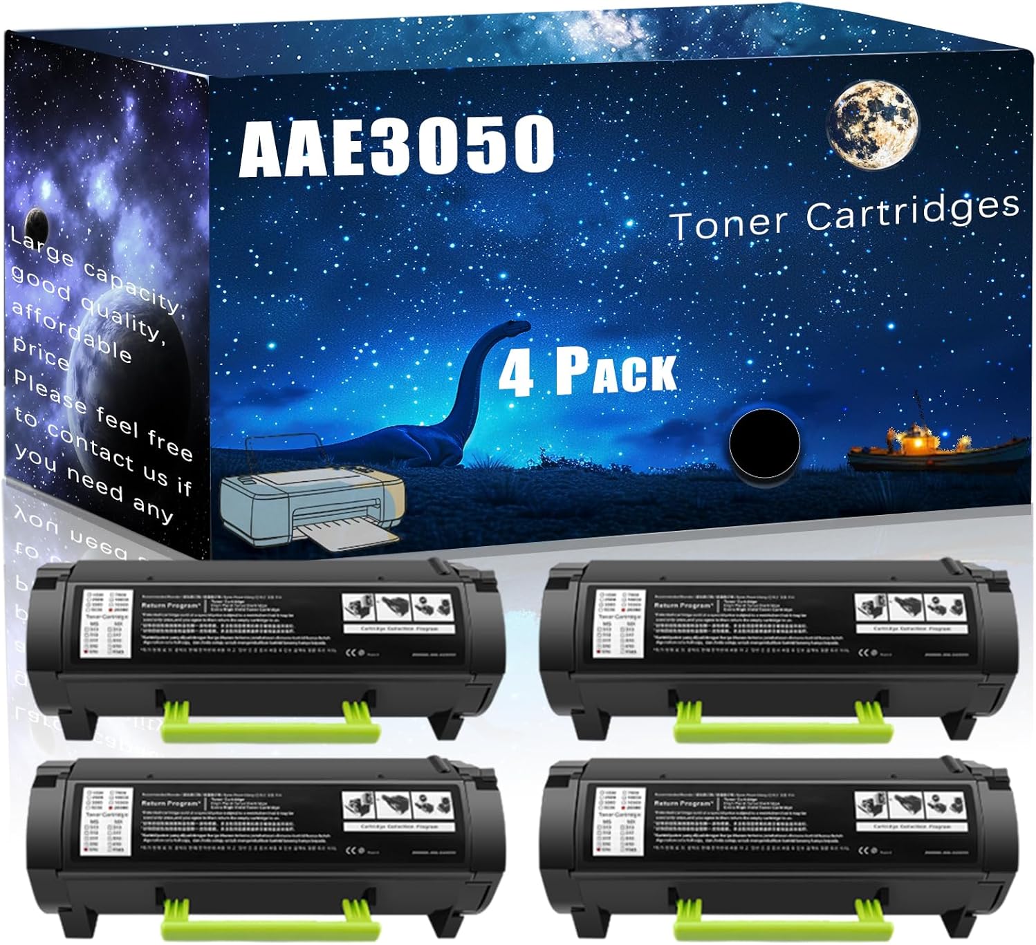 MUCQL AAE3050 Compatible Toner Cartridges Replacement for Konica Minolta High Yield Compatible Bizhub 3622 Printers, Meet Printing Needs (4 Pack Black)