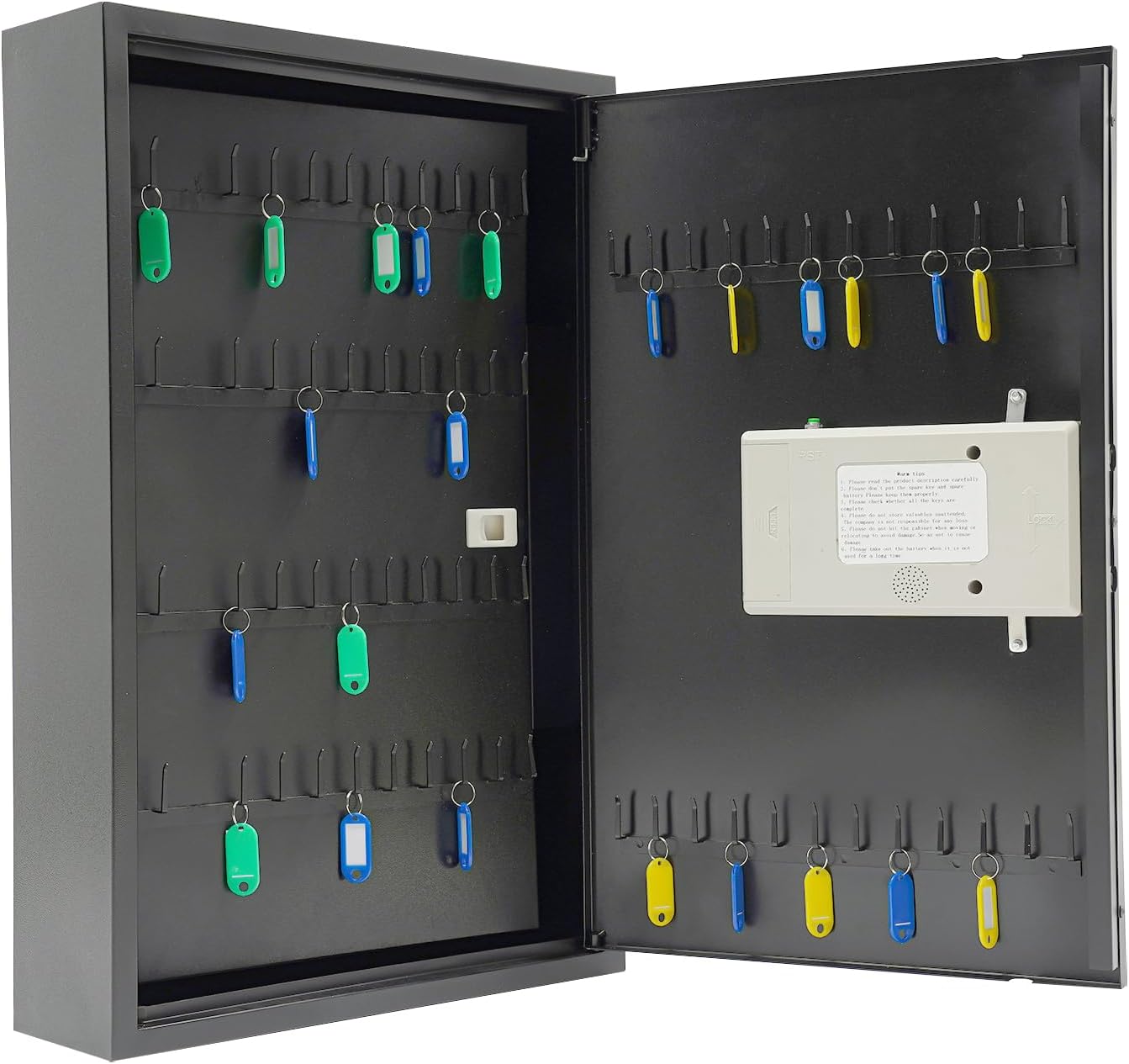 160 Position Large Key Box, Wall Mount Key Box, Key Lock Box with Key Tags and Battery Box,With Dual Lock Security Mechanism, Electronic Combination Lock and Mechanical Lock for Hotels, Offices