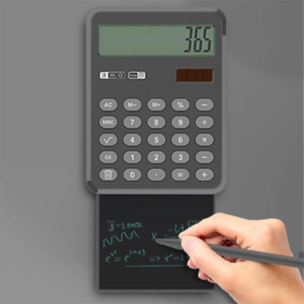 YWMLFZ Handwriting Board Calculator Pull-Out 12-Digit Solar Calculator Power Supply Compact Portable Large-Screen Calculator(Black)