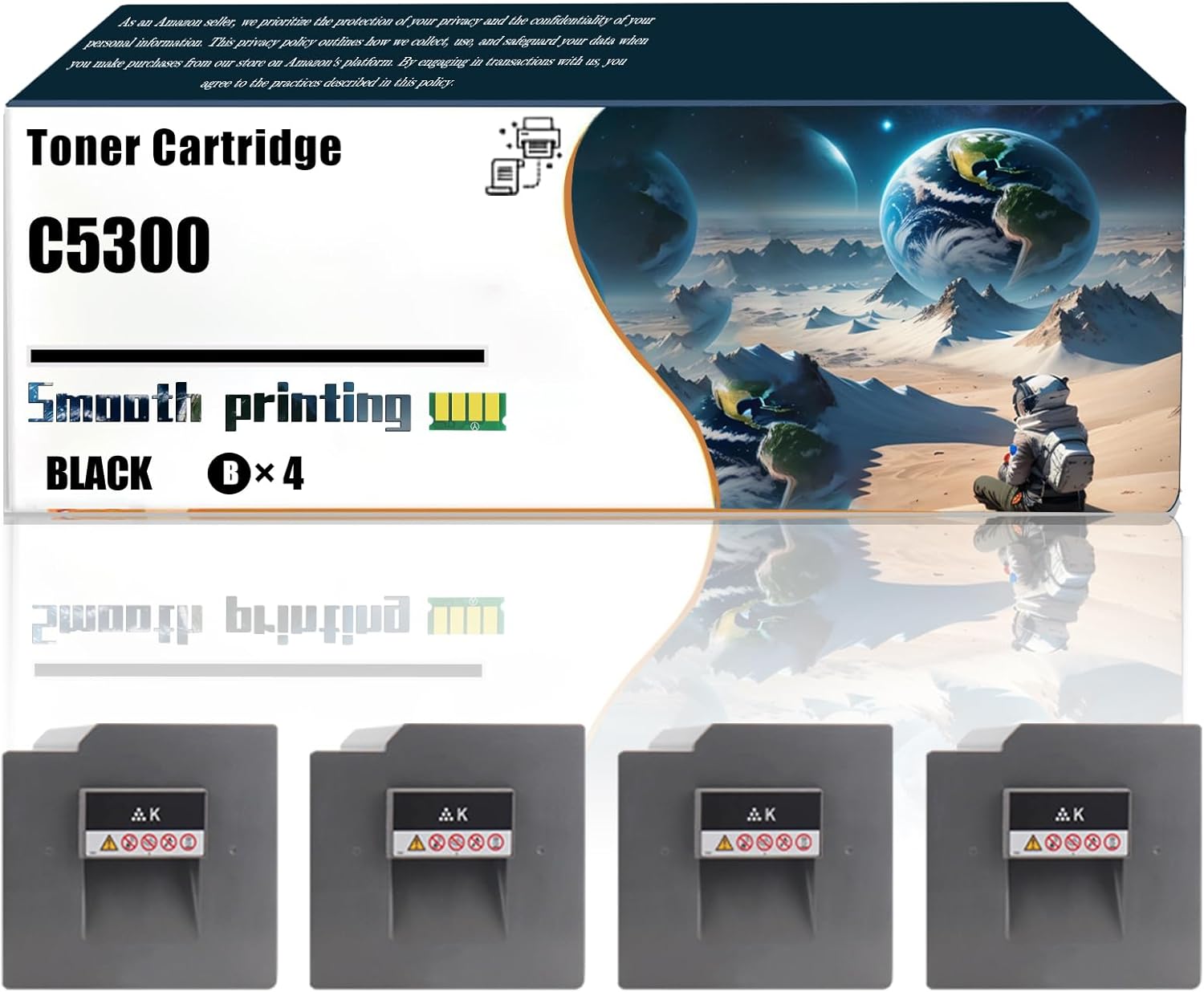 LSSF Replacement Parts Toner Cartridge C5300 Compatible with Ricoh Pro C5300 C5310 Printers, Contains Chip and Clear Printing (4 Pack Black)