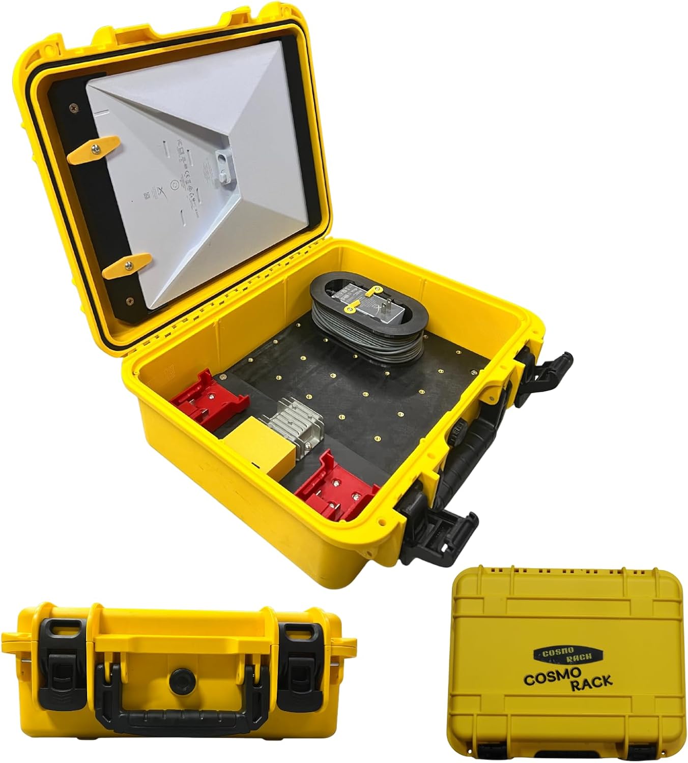 Compatible with Starlink Mini – Hard Travel Case with 2 Milwaukee Outlets, Cord Organizer & Converter Module, Waterproof Storage Bag (Kit Excludes Power Cable, Battery & Starlink Mini)