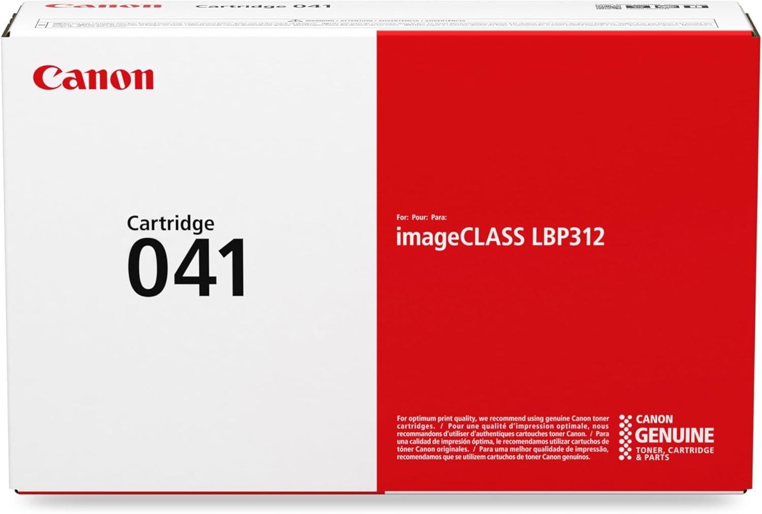 Canon Genuine 041 Black Toner Cartridge Compatible with LBP312dn, MF525dw