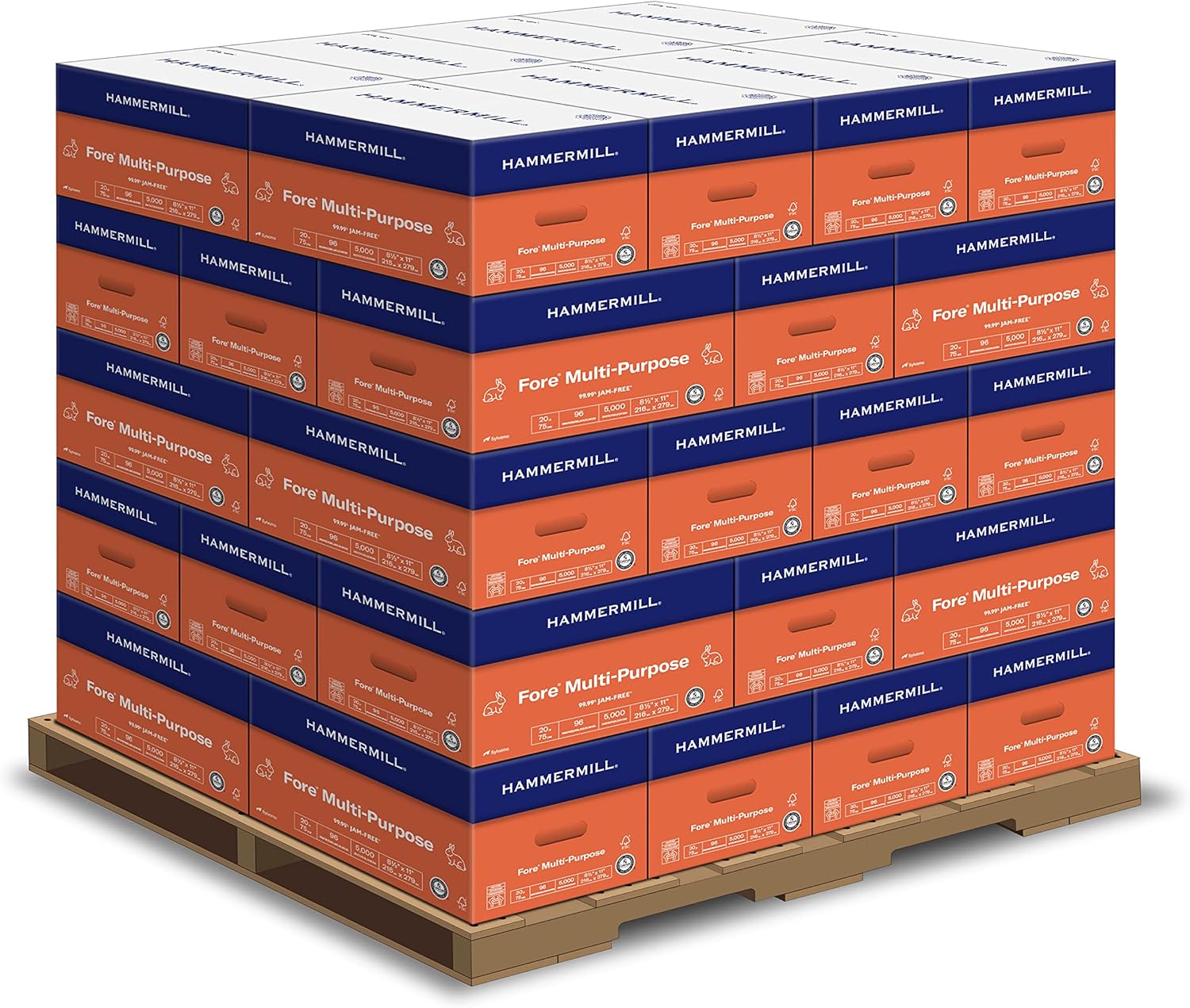 Hammermill Printer Paper, Fore Multipurpose 20 lb Copy Paper, 8.5 x 11-1 Pallet, 40 Cases (200,000 Sheets) - 96 Bright, Made in the USA, 103267P