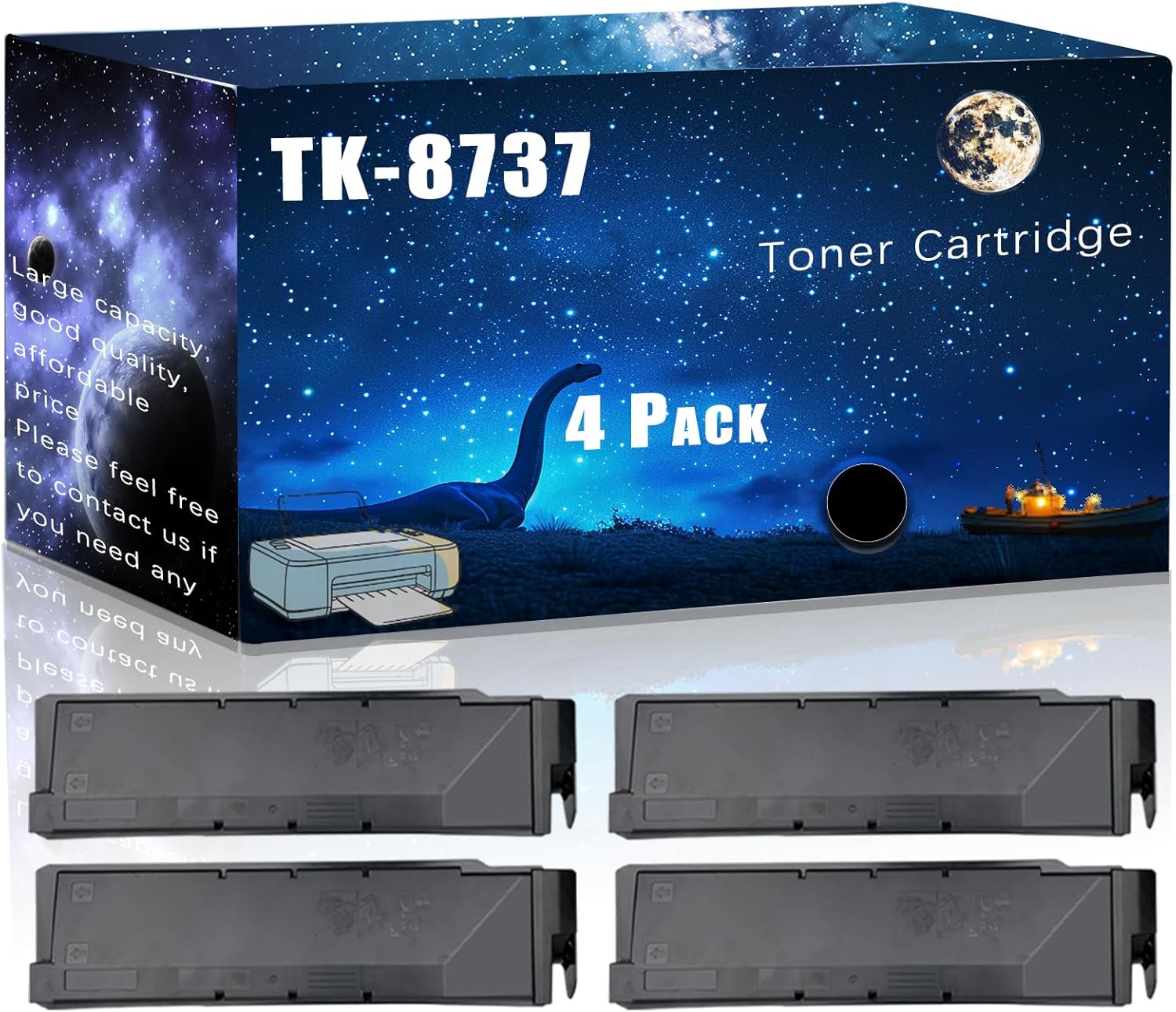 MUCQL TK-8737 Compatible Toner Cartridge Replacement for Kyocera High Yield Compatible TASKalfa 7052ci 7353ci 8052ci 8353ci Printers, Meet Printing Needs (4 Pack Black)