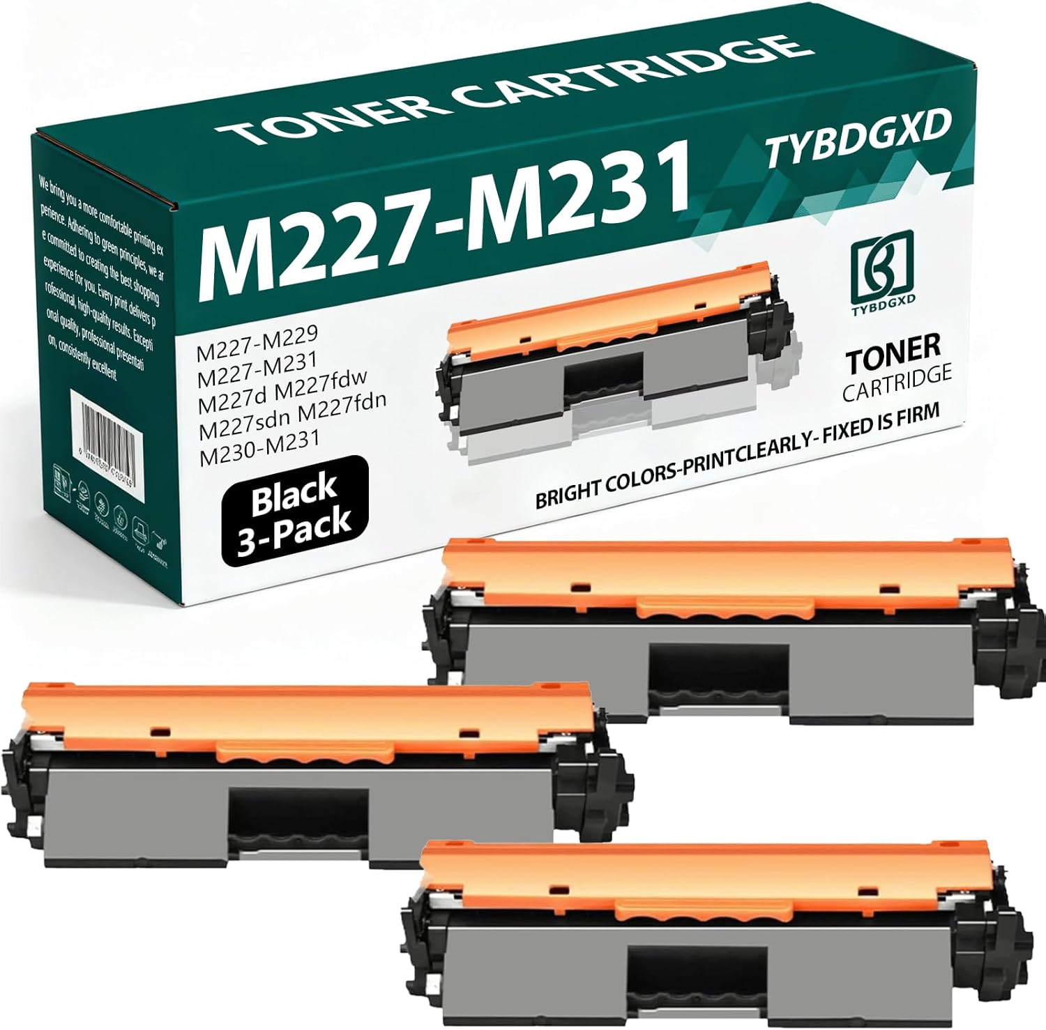 TYBDGXD M227-M231 High Yield Black 2000 Pages Toner Cartridge Compatible for HP Compatible Replacement for HP M227-M229 M227-M231 M227d M227fdw M227sdn M227fdn M230-M231 Printers,3-Pack