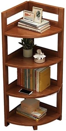 Bookcase Corner Solid Wood Bookshelf Simple Home Storage Rack Student Bedroom Bedside Bookcase Multi-Layer Storage Floor-Standing Storage Rack Modern