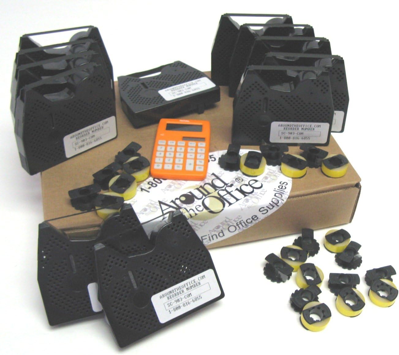 Smith Corona H Series Typewriter Package of 12 Ribbon, 12 Correction Tape 1 Pocket Calculator