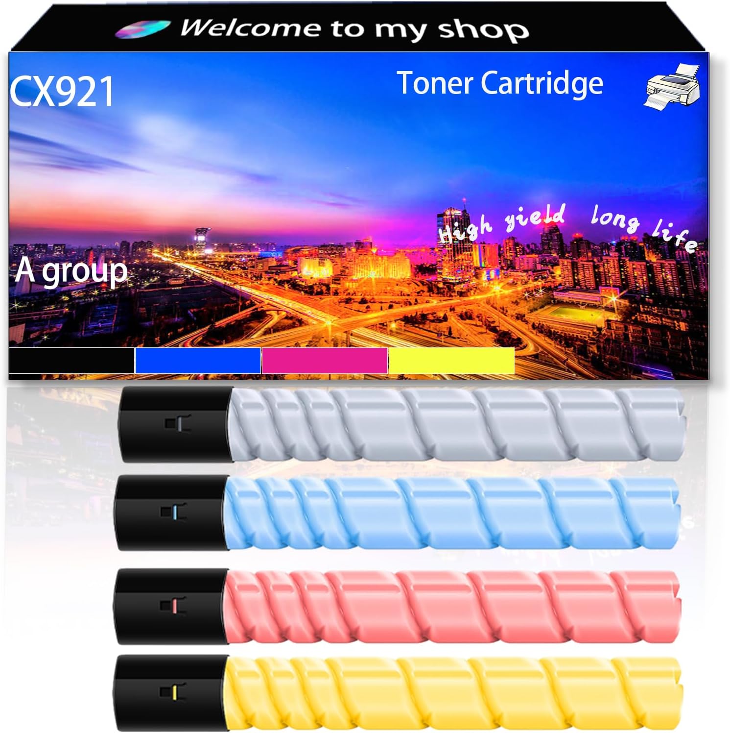 CX921 76C00K0 76C00C0 76C00M0 76C00Y0 Toner Cartridge High Production Compatible for Lexmark CS921de CS923de CX920de CX921de CX922de CX923de CX924dte CX924dxe CX927 Printers, Replacement (Multicolor)