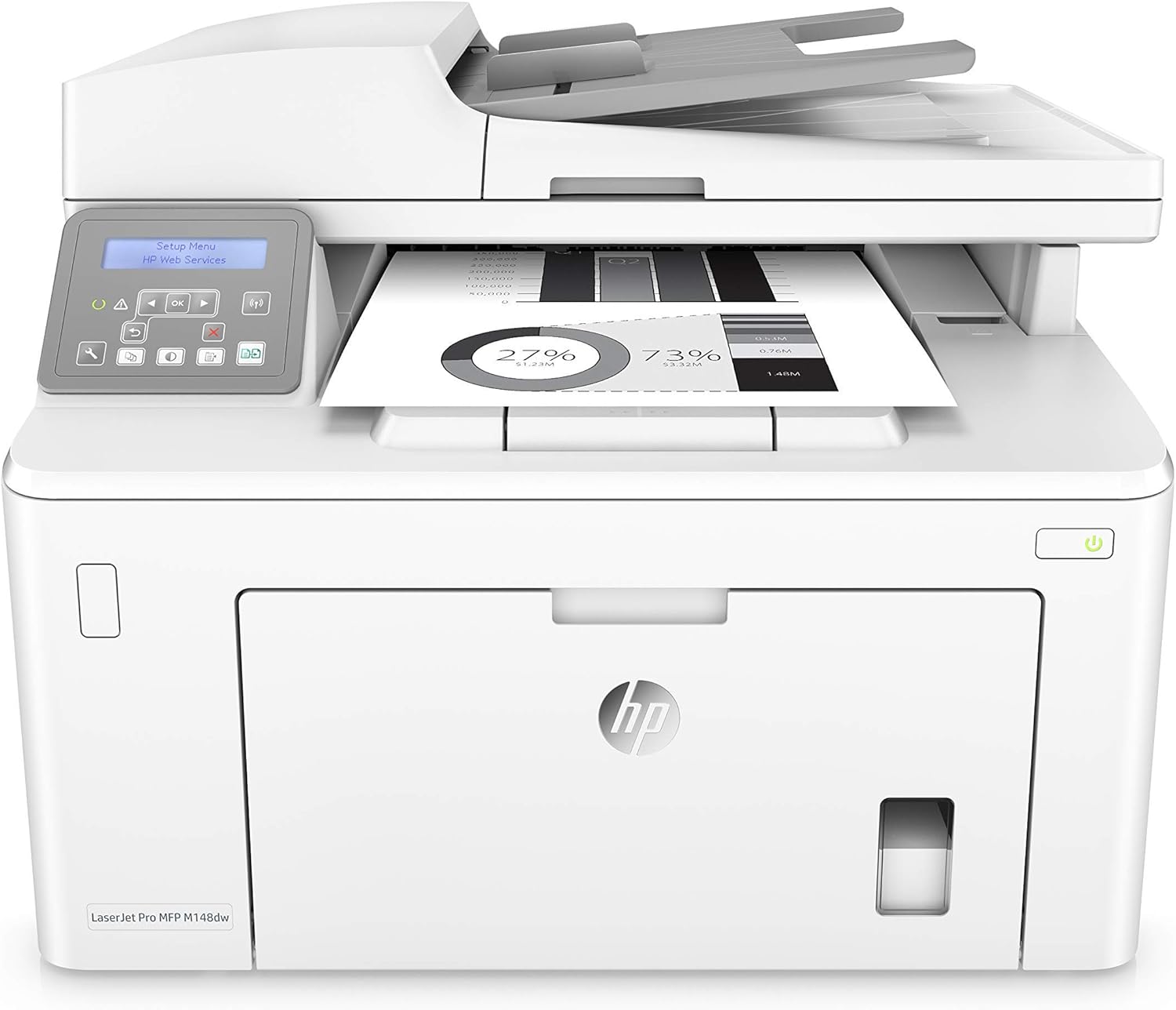 HP Laserjet Pro M148dw All-in-One Wireless Monochrome Laser Printer with Auto Two-Sided Printing, Mobile Printing & Built-in Ethernet (4PA41A) (Renewed)
