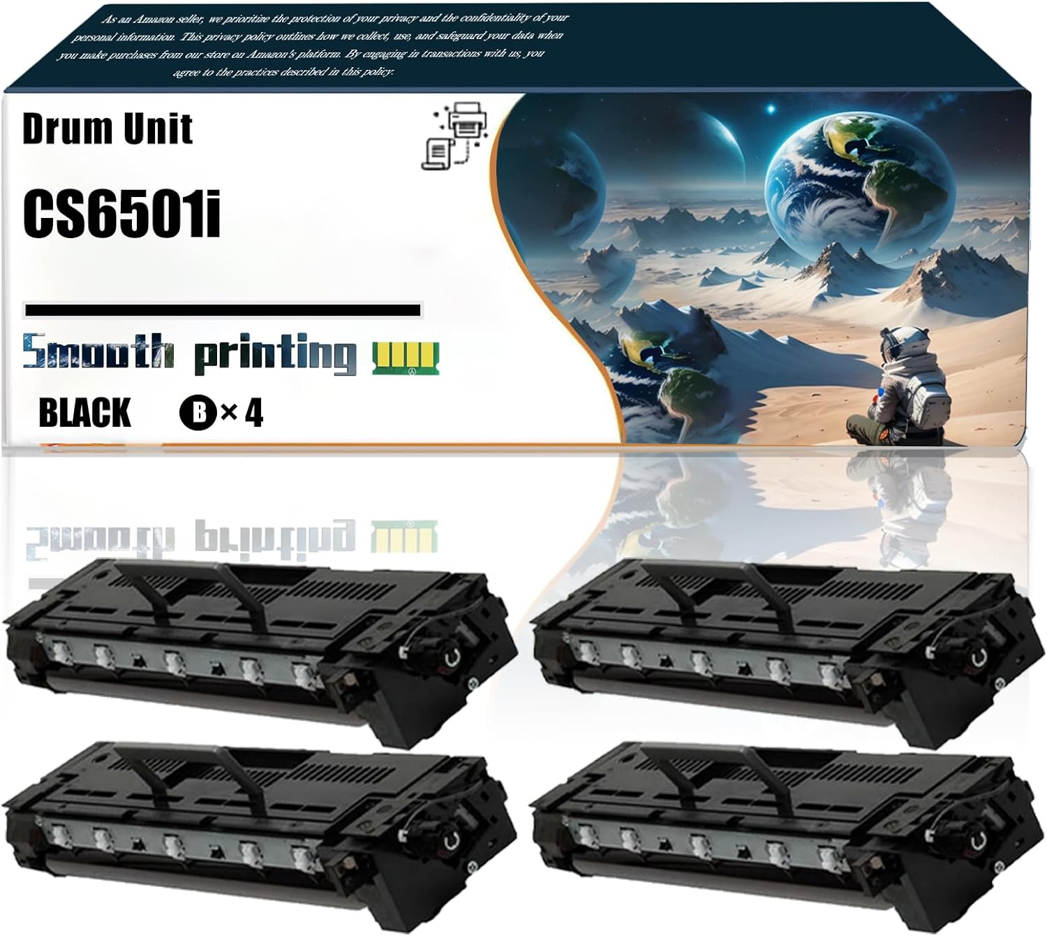 LSSF Replacement Parts Drum Unit CS6501i Compatible with Copystar CS6501i CS8001i Printers, Contains Chip and Clear Printing (4 Pack Black)