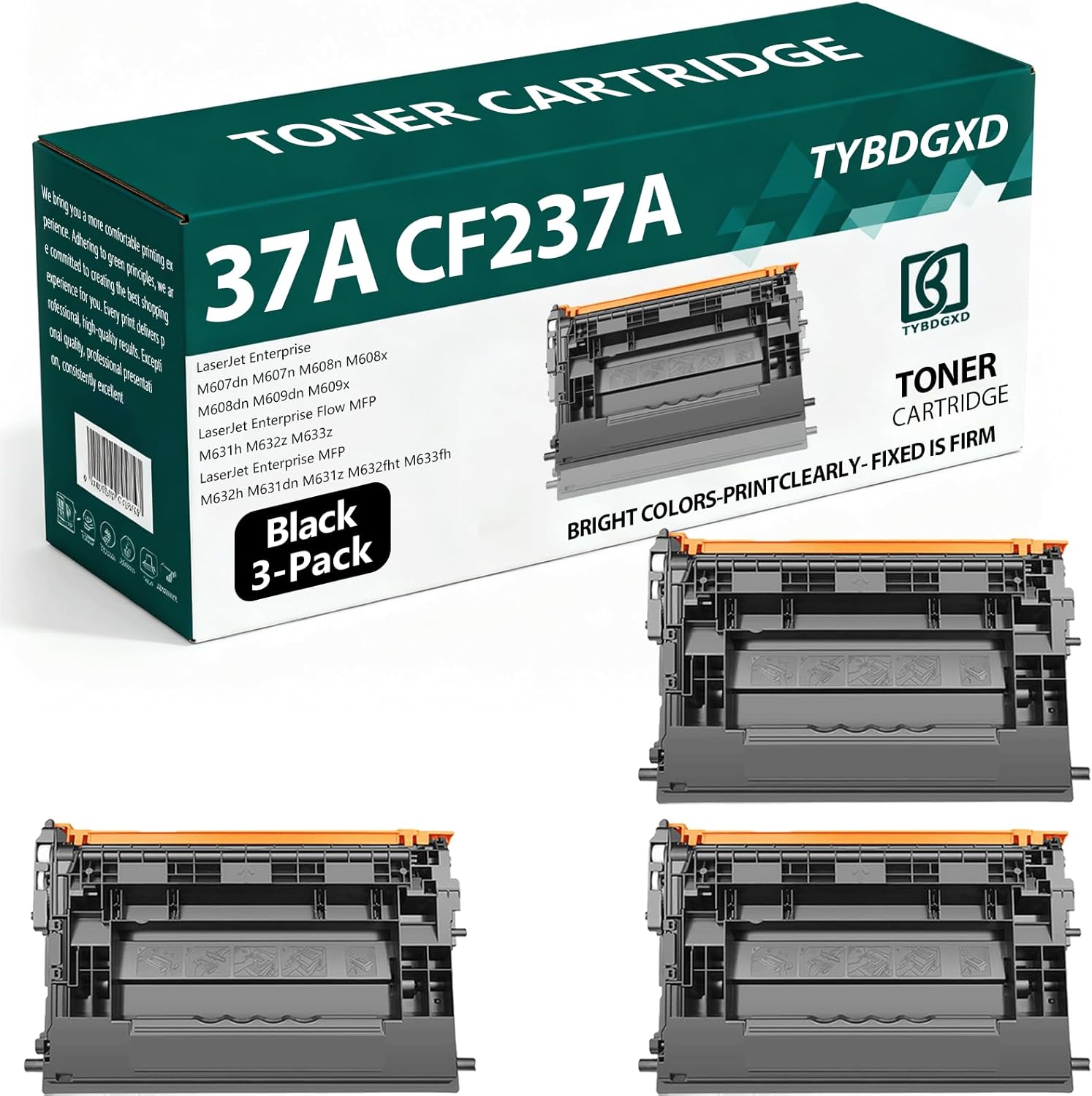 37A CF237A High Yield black 11,000 Pages Toner Cartridge Compatible for HP Compatible Replacement for HP M607dn M607n M608n M608x M608dn M609dn M609x M631h M632z M633z M632h M631dn M631z Printers